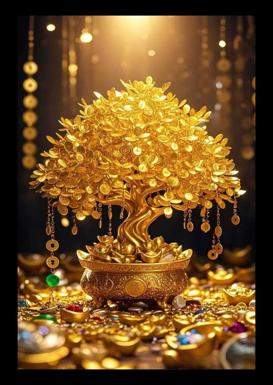 Golden Money Tree Photo Frame Digital Reprint 13 inch x 10 inch Painting-image-39