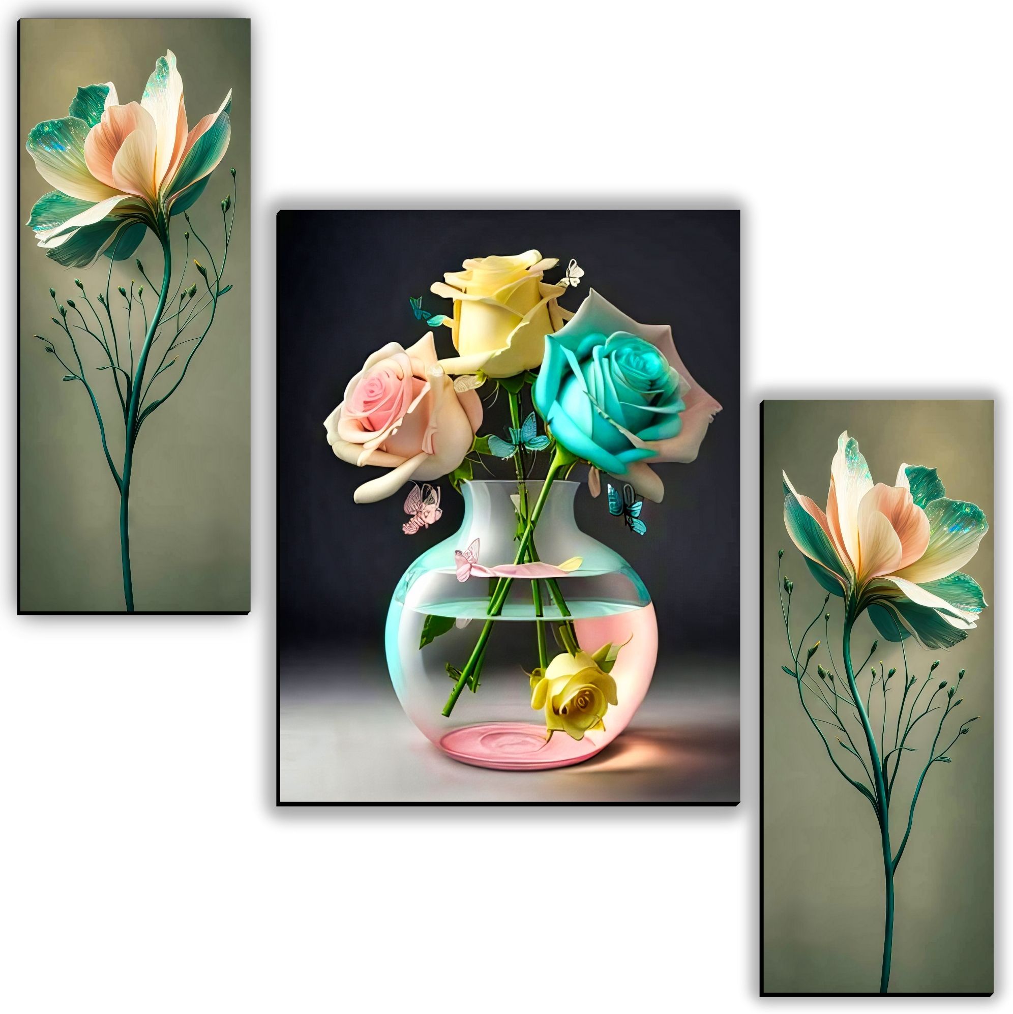 Luxury Flower Wall Painting for Bedroom Decoration Digital Reprint 12 inch x 18 inch Painting-image-41