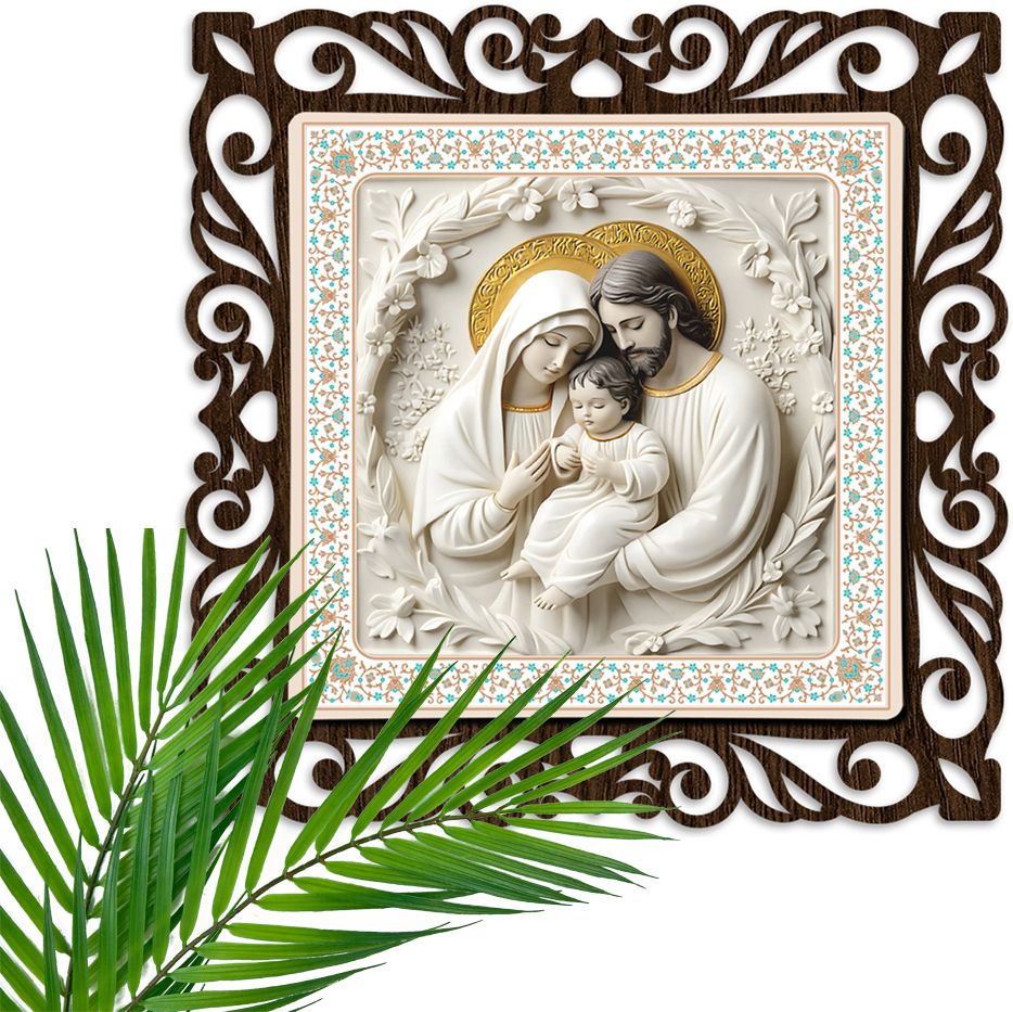 Jesus Holy Family photo frame painting wall hanging SAS061 3D Painting 30 inch x 30 inch Painting-image-29