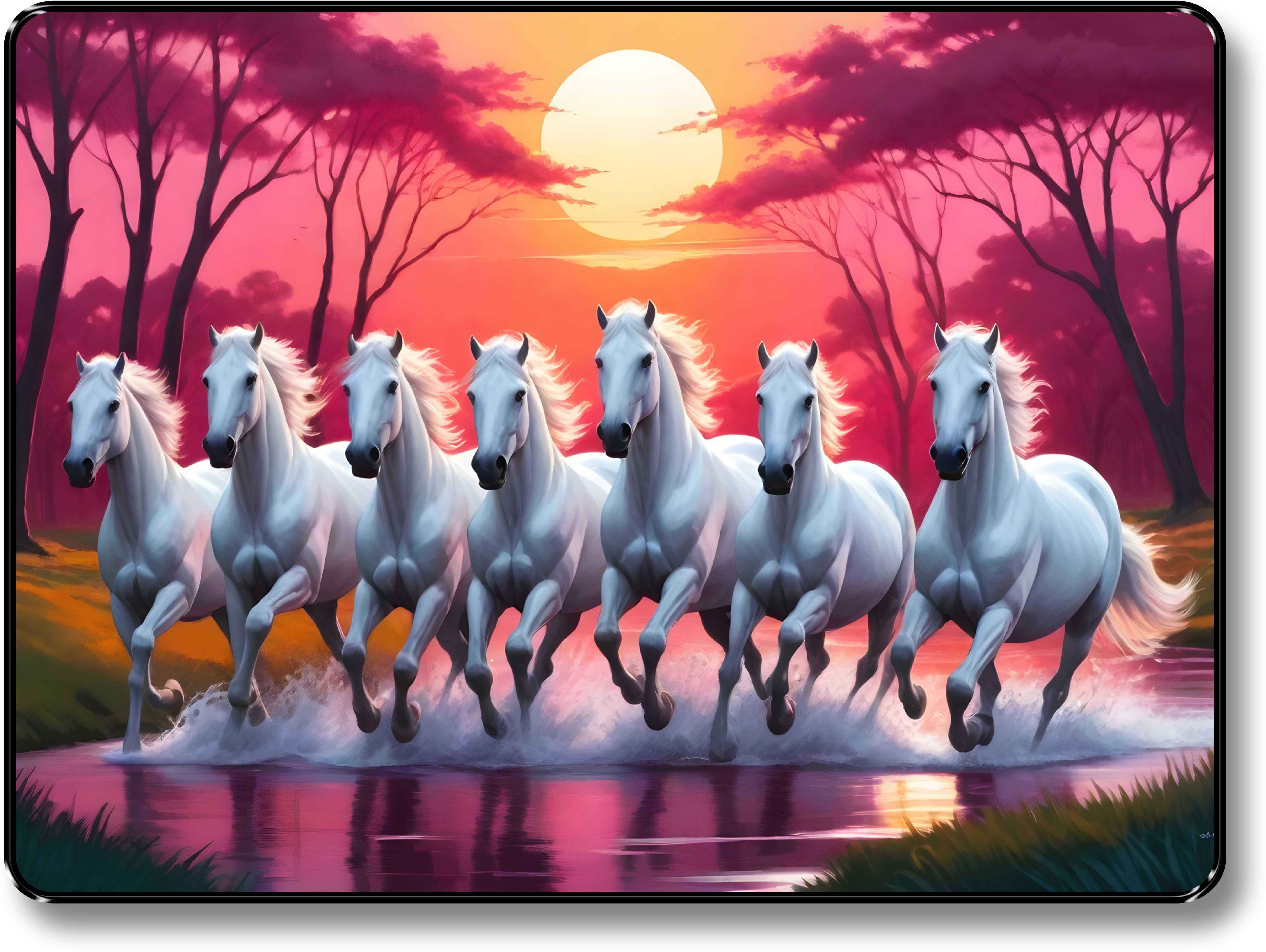 7 Running Premium framed wall paintings for wall decoration, living room Digital Reprint 14 inch x 11 inch Painting