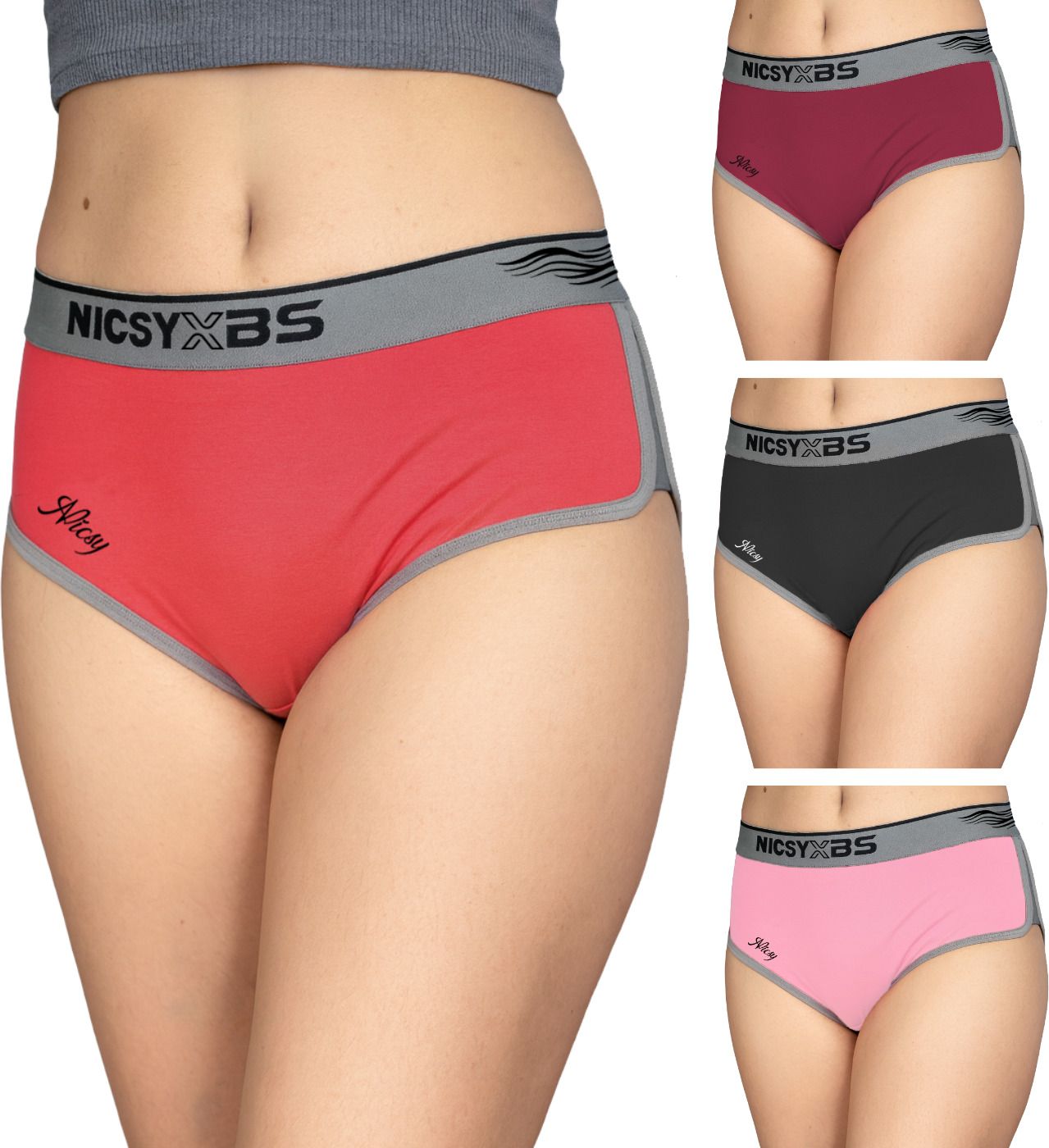 nicsy Pack of 4 Women Hipster Multicolor Panty-picture-16