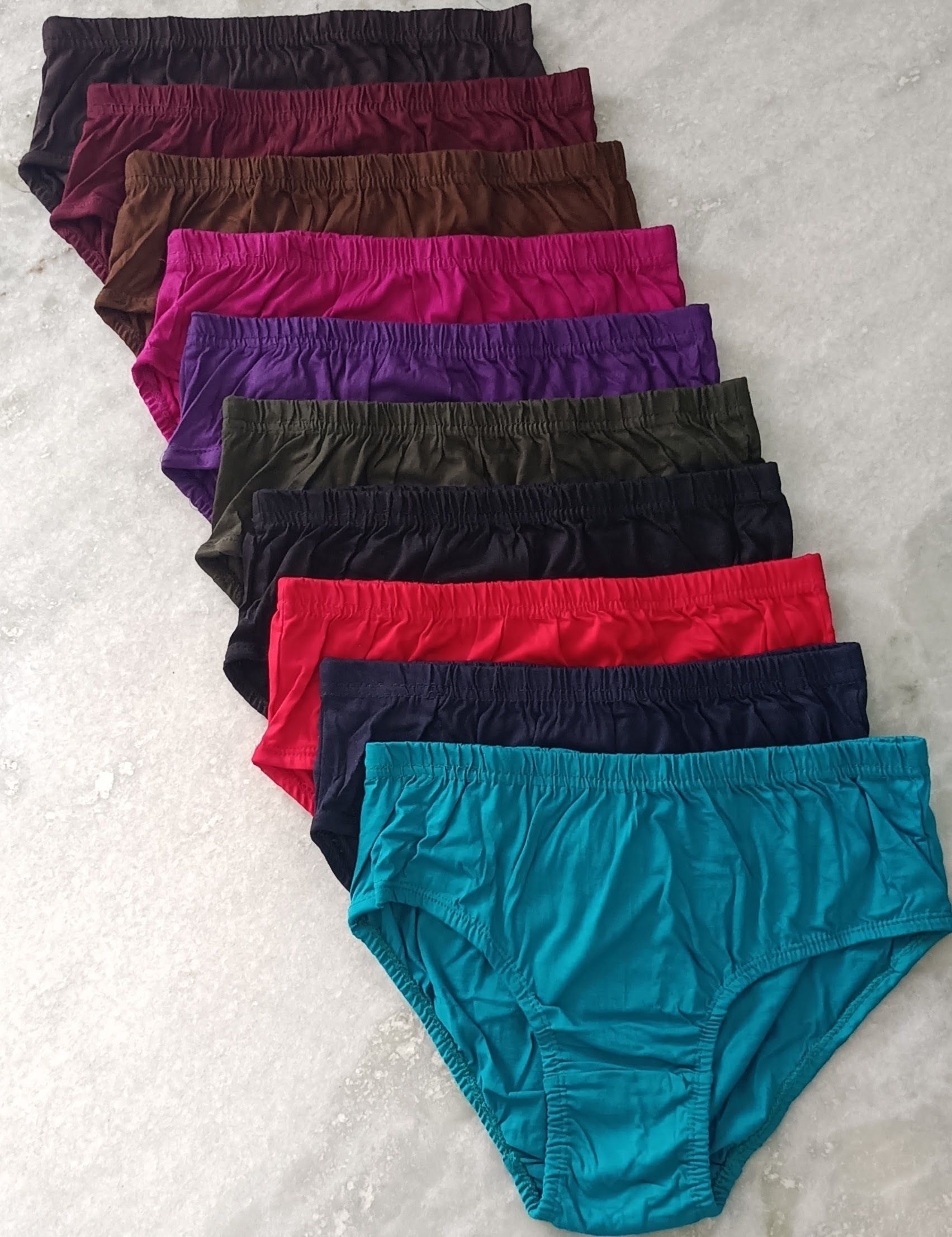 Pack of 10 Women Hipster Black, Green, Brown, Blue, Maroon Panty