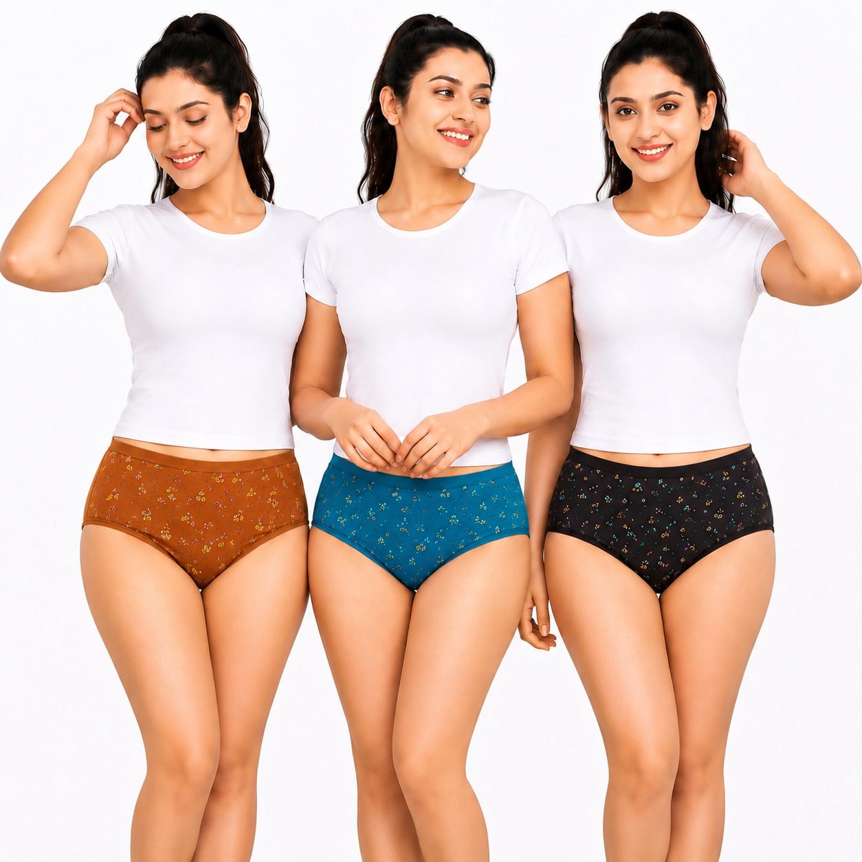 alfa Pack of 3 Women Hipster Multicolor Panty-picture-3