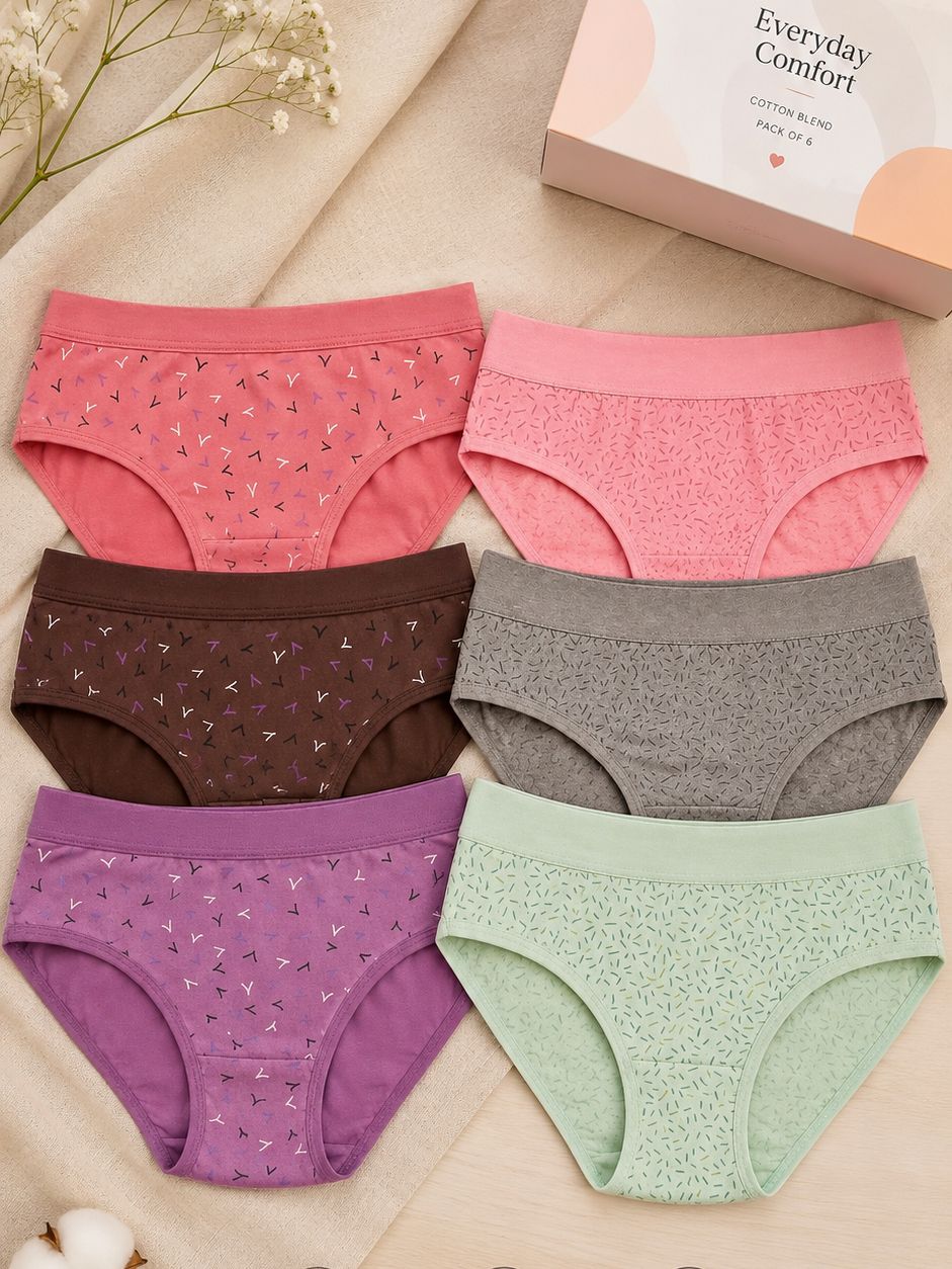 fiveflag Pack of 6 Women Hipster Multicolor Panty-picture-6