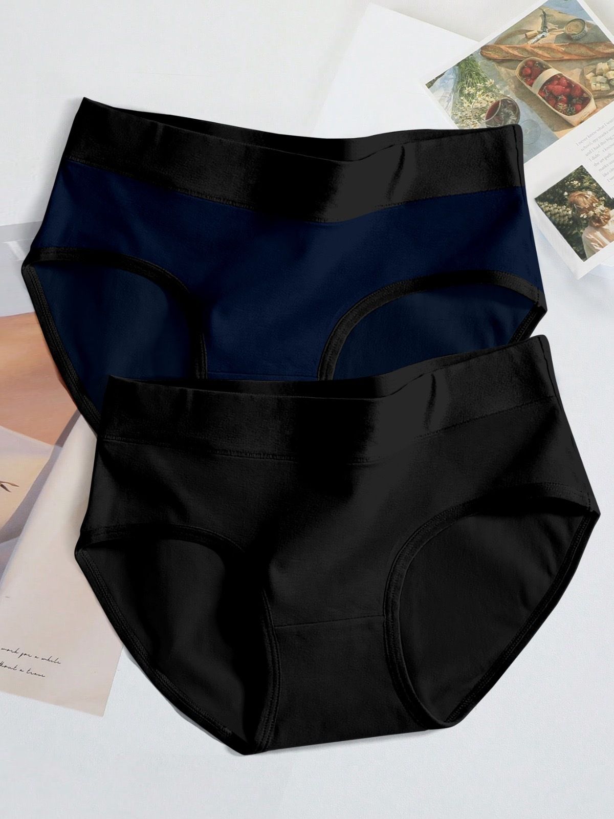 Pack of 2 Women Hipster Black, Blue Panty-image-16