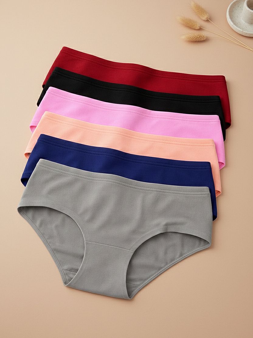 Pack of 6 Women Hipster Multicolor Panty-image-43