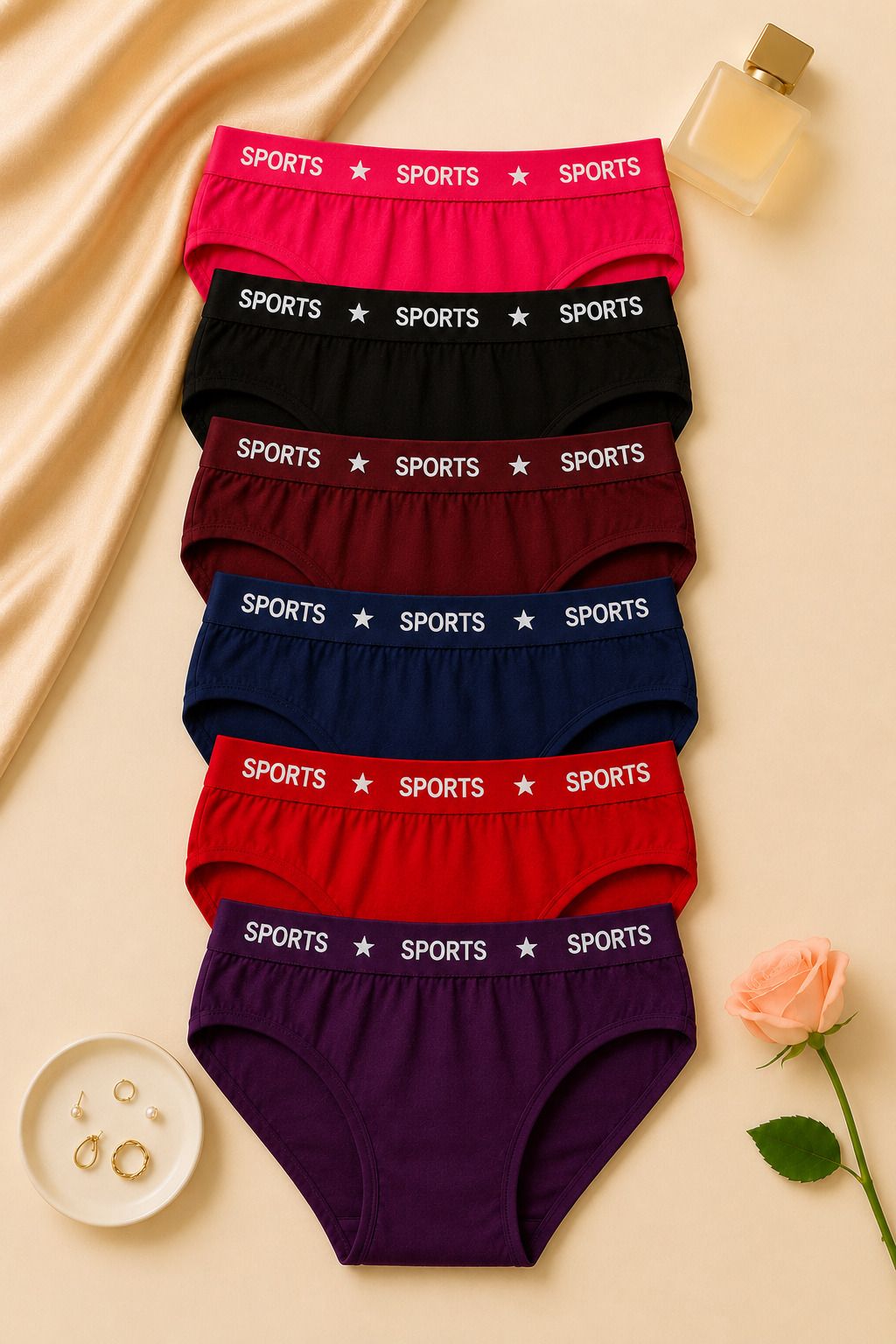 Pack of 6 Women Hipster Multicolor Panty-image-45