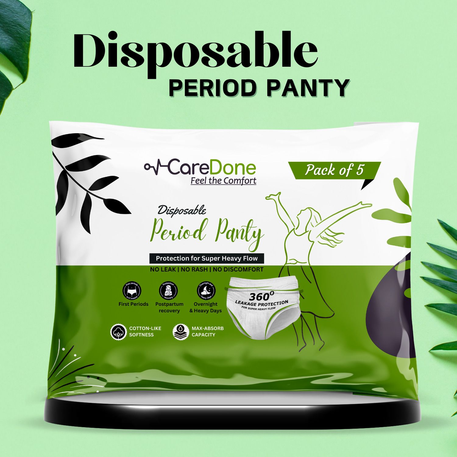 caredone Pack of 5 Women Disposable White Panty-picture-12