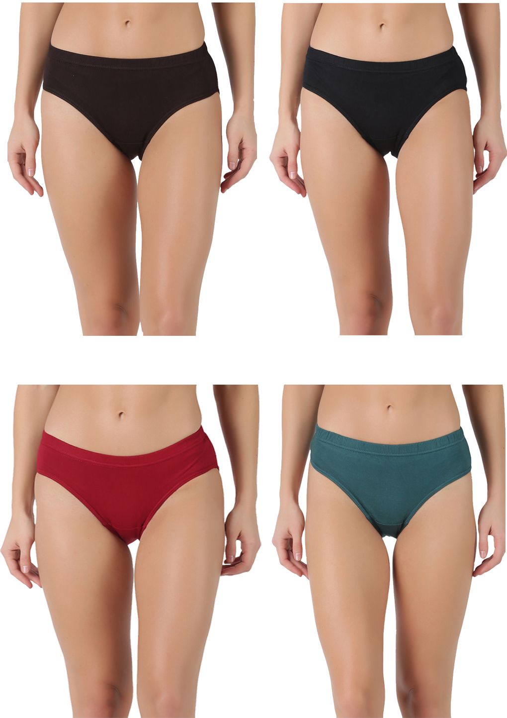 Pack of 4 Dollar Lehar Super Combed Cotton Women's Plain Solid Panty Women Hipster Multicolor Panty-picture-39