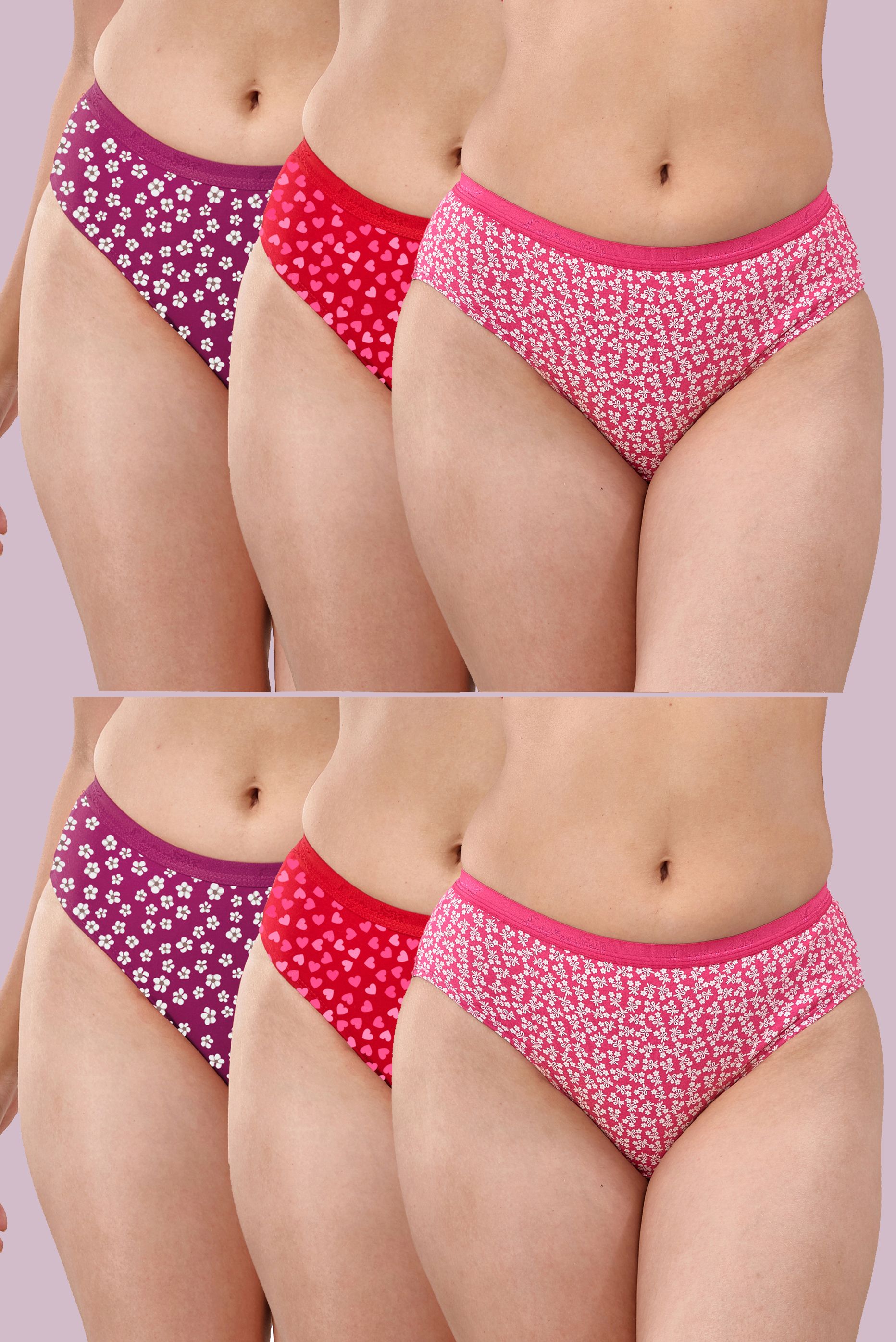 lyra Pack of 6 Women Hipster Multicolor Panty-picture-49