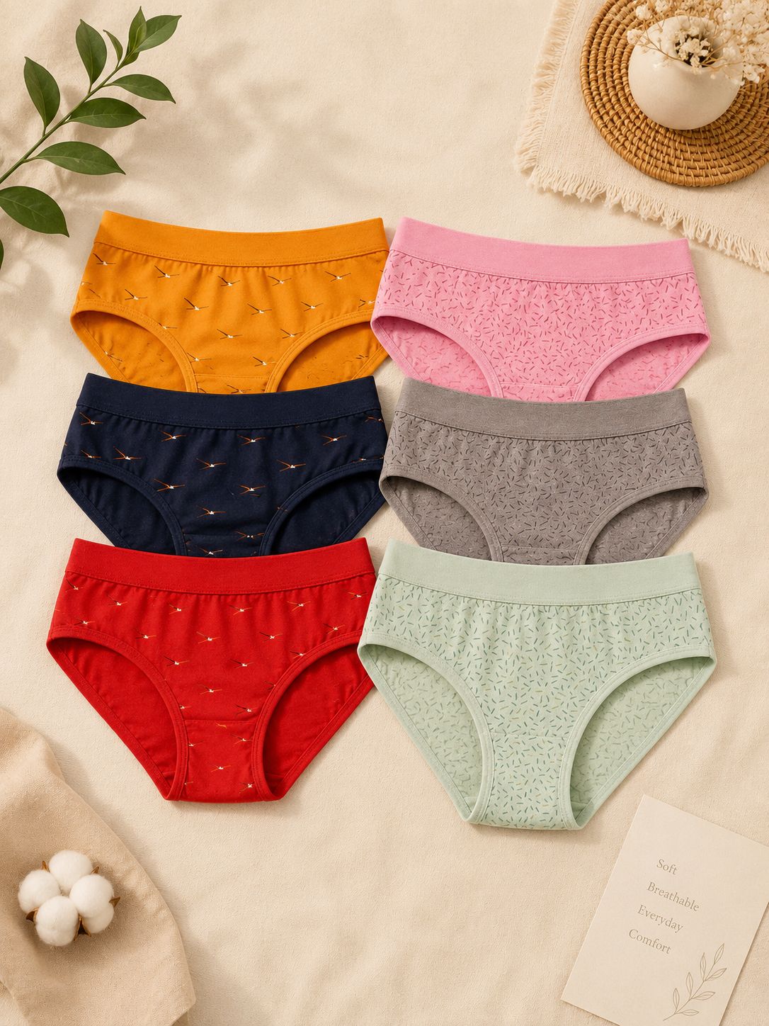 fiveflag Pack of 6 Women Hipster Multicolor Panty-picture-0