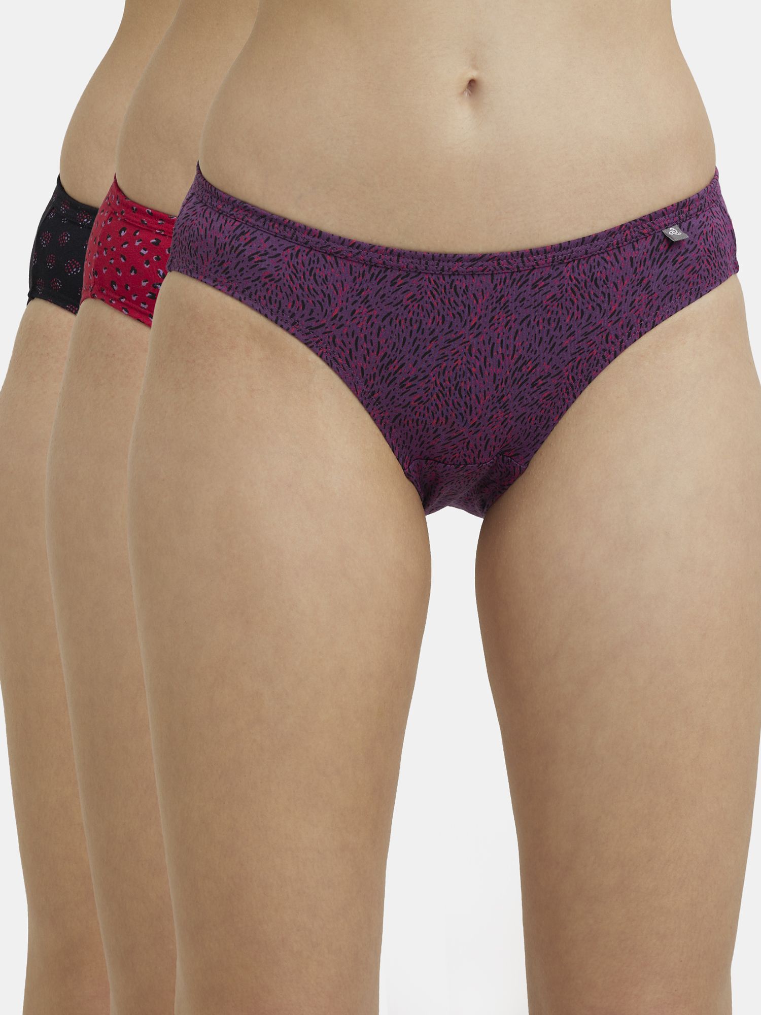 Pack of 3 1410 Medium Coverage Super Combed Cotton Women Bikini Multicolor Panty