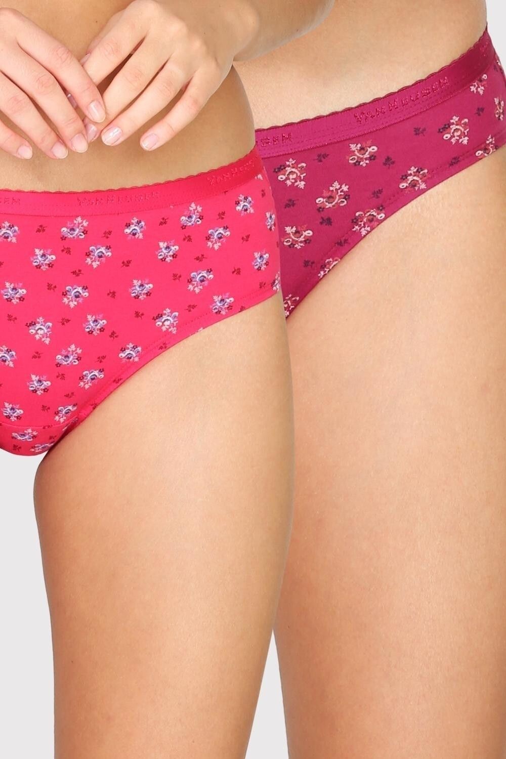 Pack of 2 Antibacterial And 4 Way Stretch Women Bikini Pink Panty-image-25