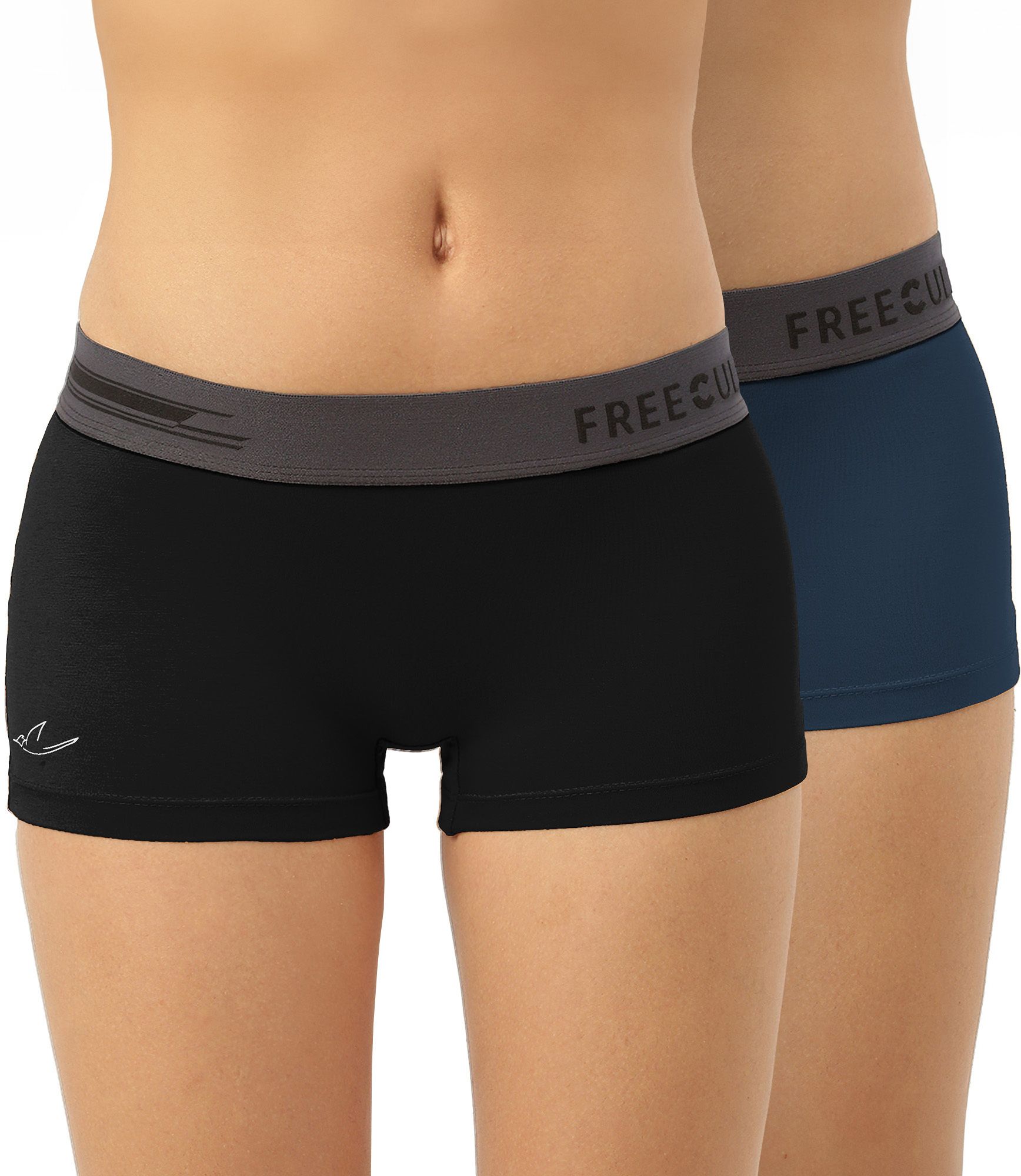 freecultr Pack of 2 Women Boy Short Black, Dark Blue Panty-picture-11
