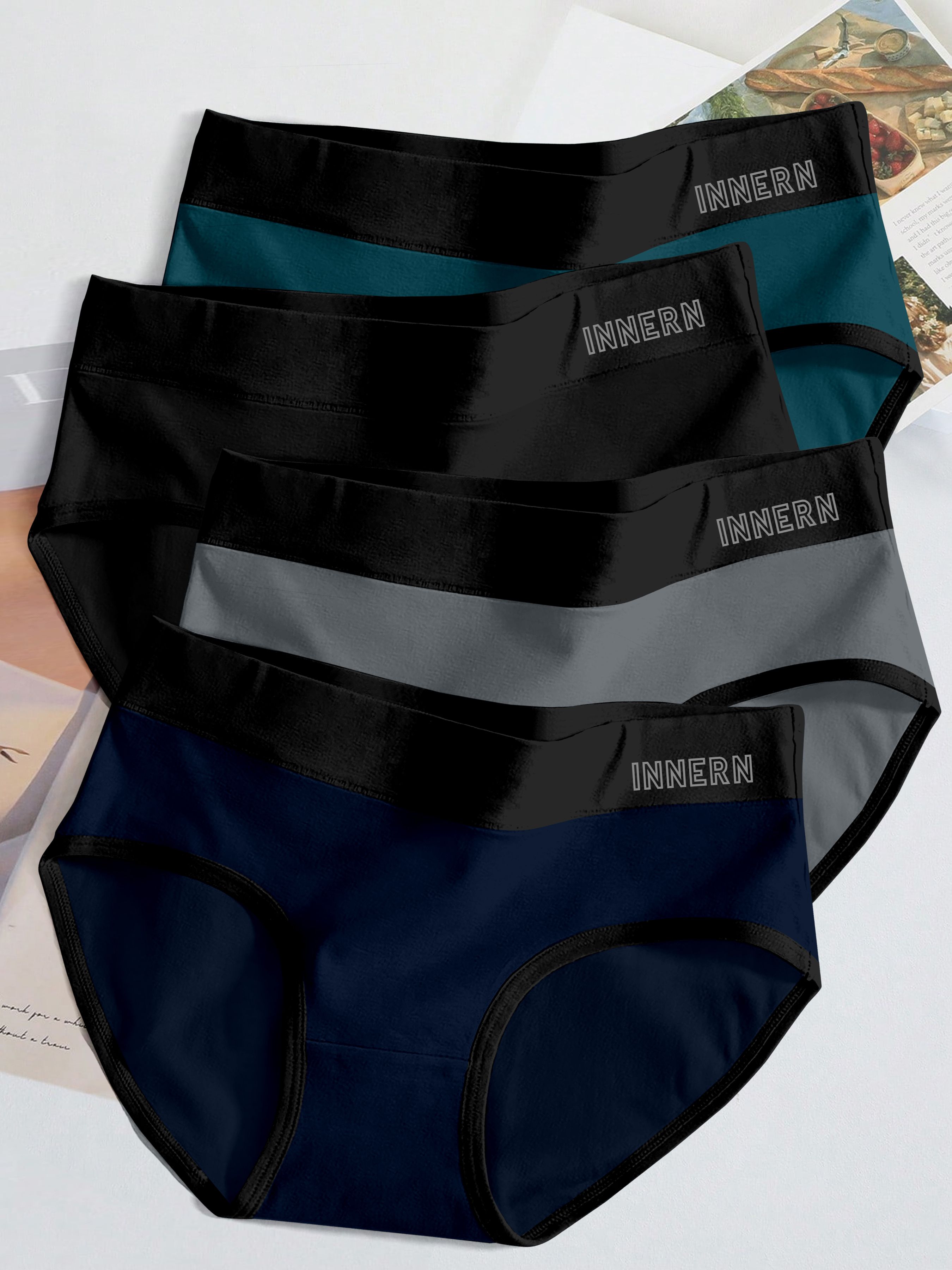 Pack of 4 Women Hipster Blue, Pink, Black, Grey Panty-image-44
