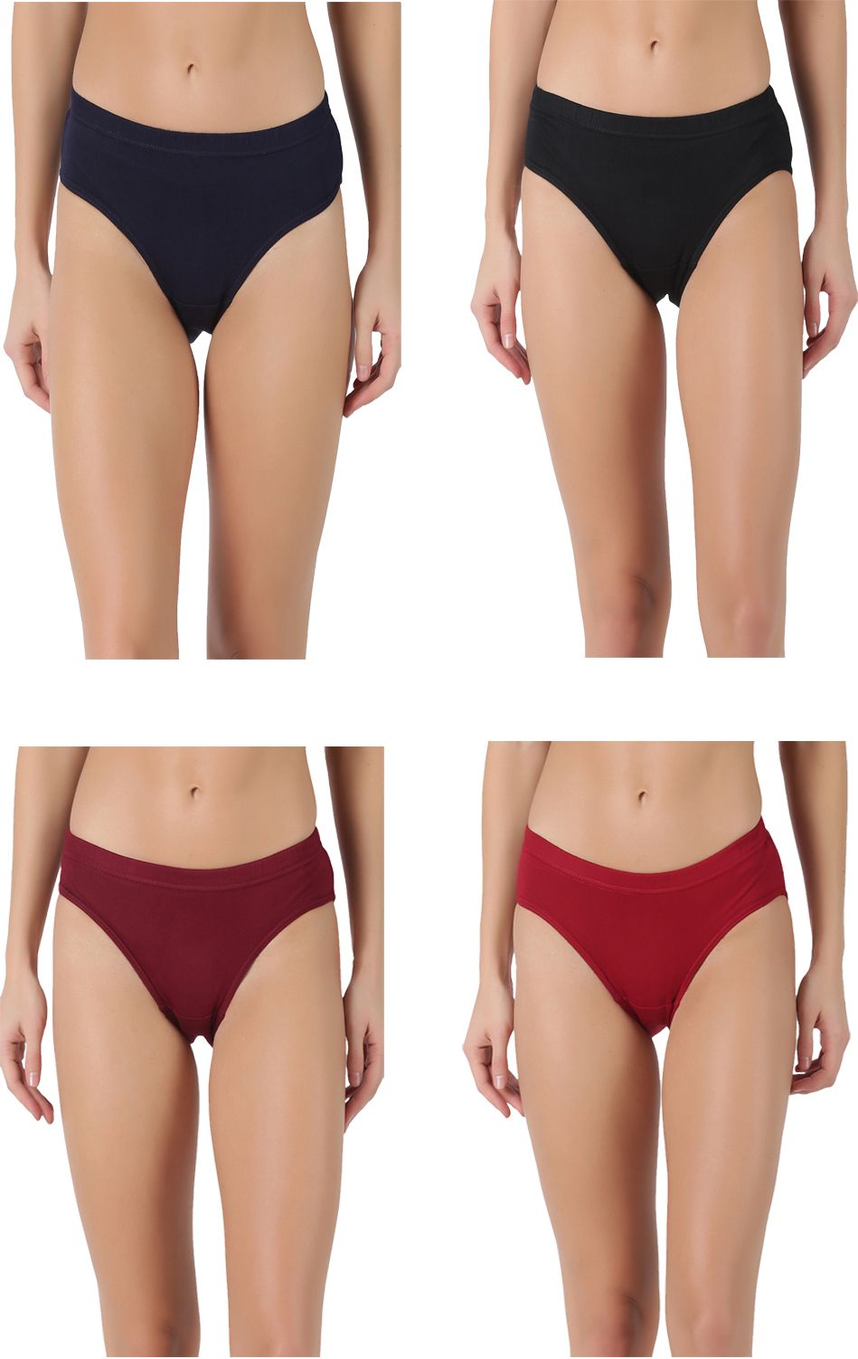 Pack of 4 Dollar Lehar Super Combed Cotton Women's Plain Solid Panty Women Hipster Multicolor Panty-picture-38