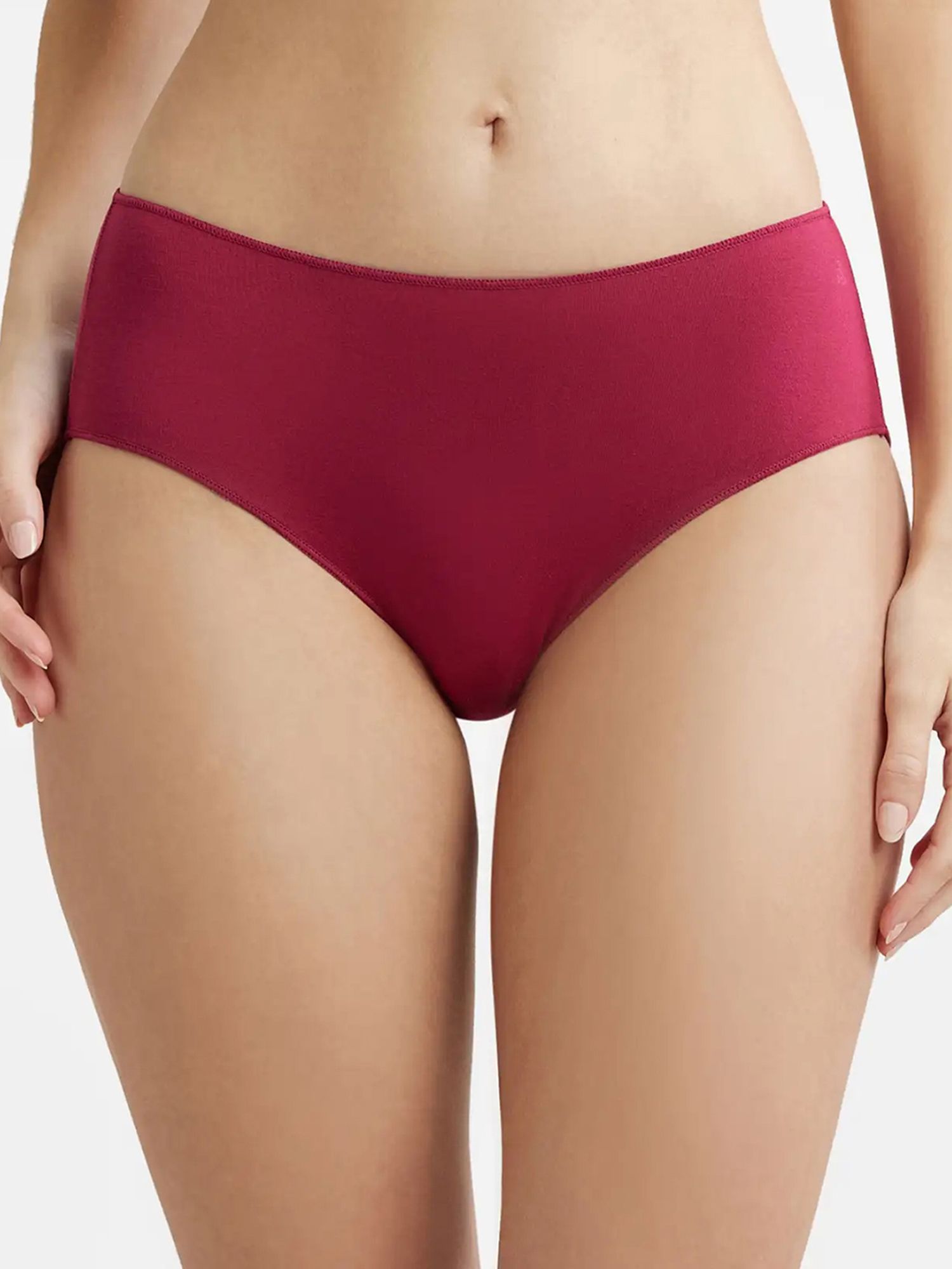 jockey 1802 High Coverage Micro Modal Elastane Stretch Women Hipster Red Panty-picture-22
