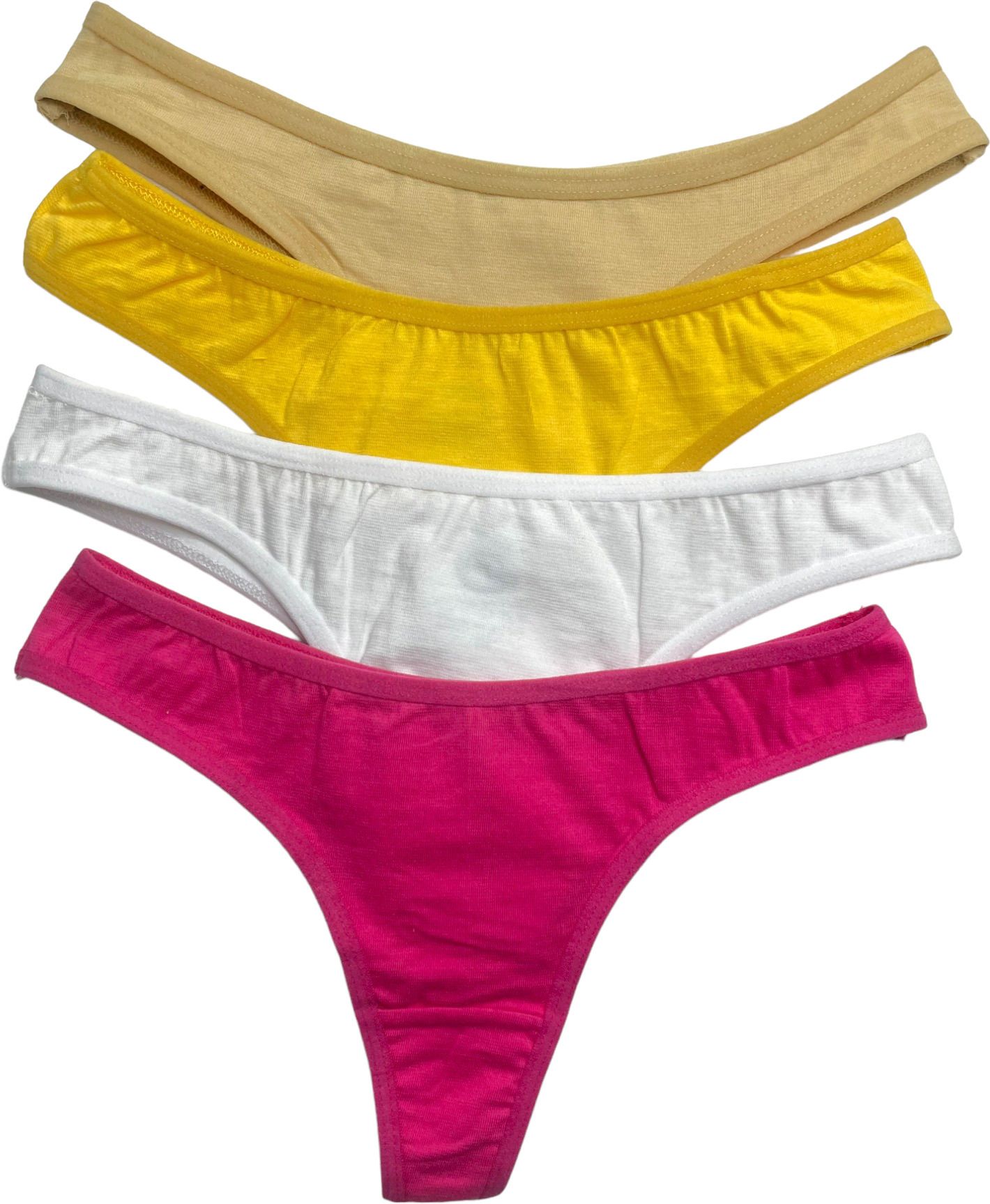 Pack of 4 Women Thong Beige, White, Red, Yellow Panty-image-20