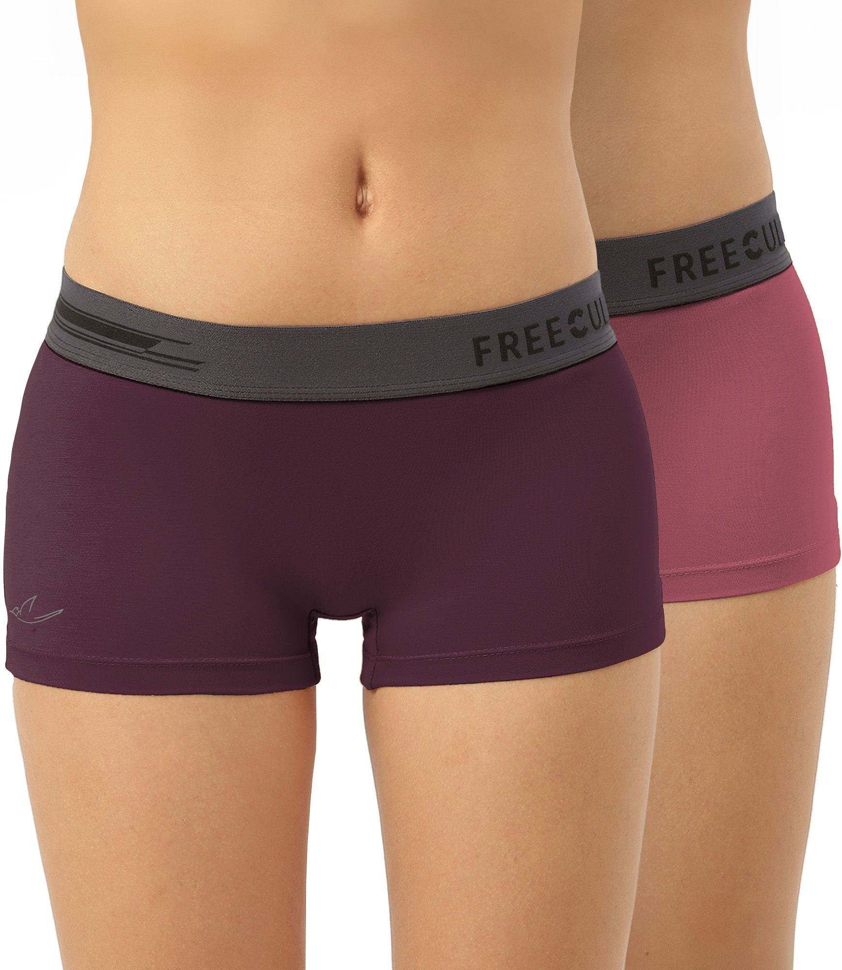 freecultr Pack of 2 Antibacterial Micro Modal Boy Shorts for Women | Long Panty | Boxer for Girls Women Boy Short Red, Maroon Panty-picture-11