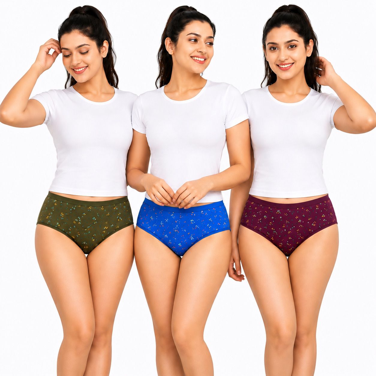 alfa Pack of 3 Women Hipster Multicolor Panty-picture-2