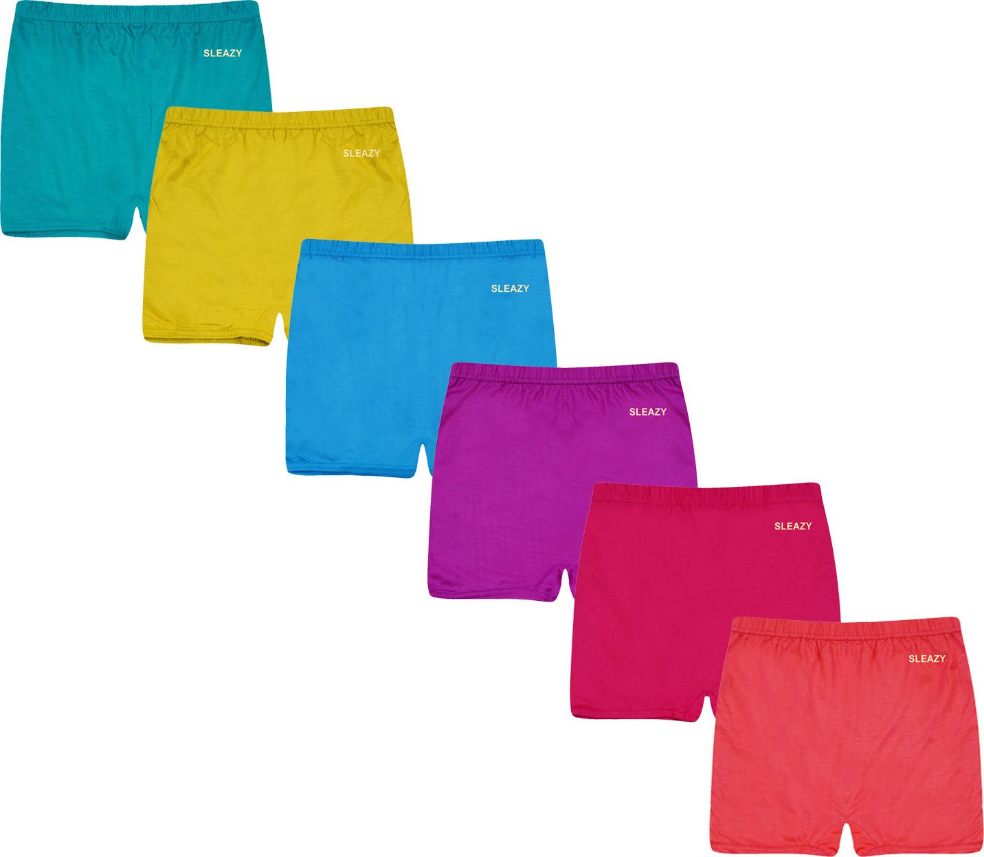 sleazy Pack of 6 Women Boy Short Multicolor Panty-picture-13