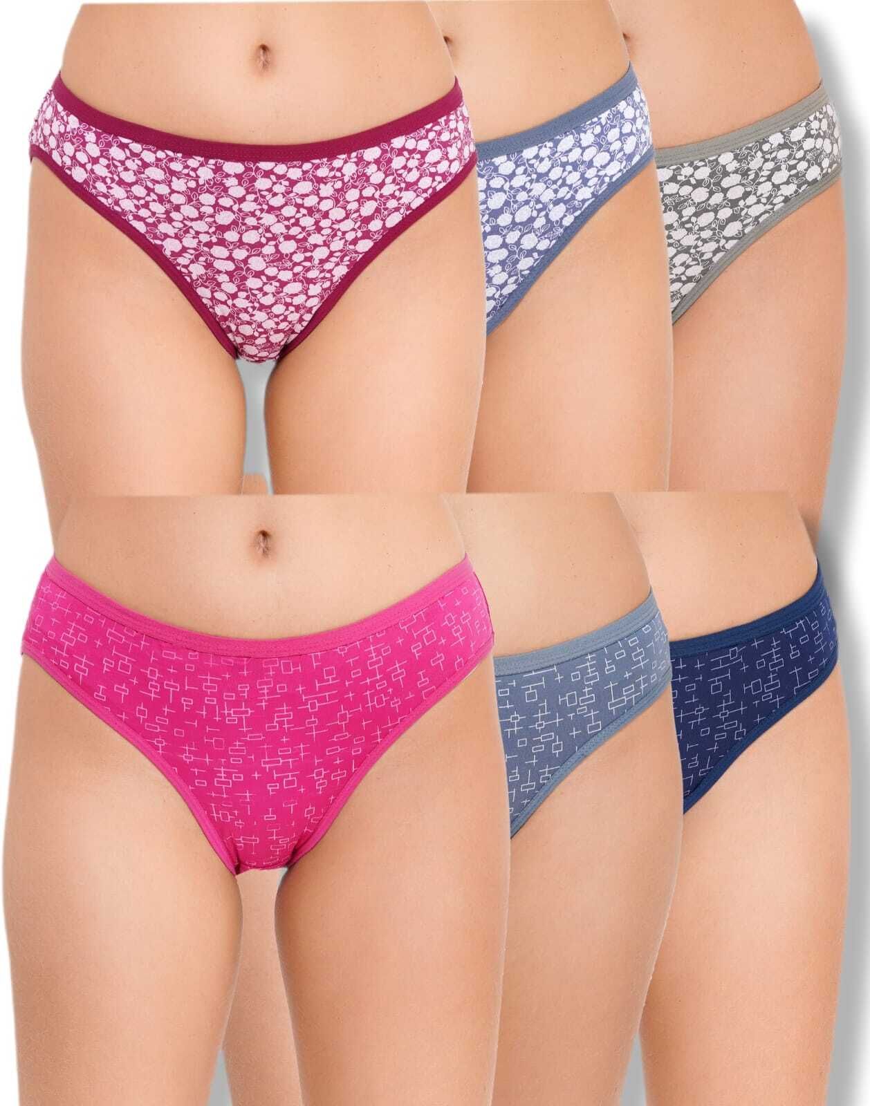 Pack of 6 Women Hipster Multicolor Panty-image-18