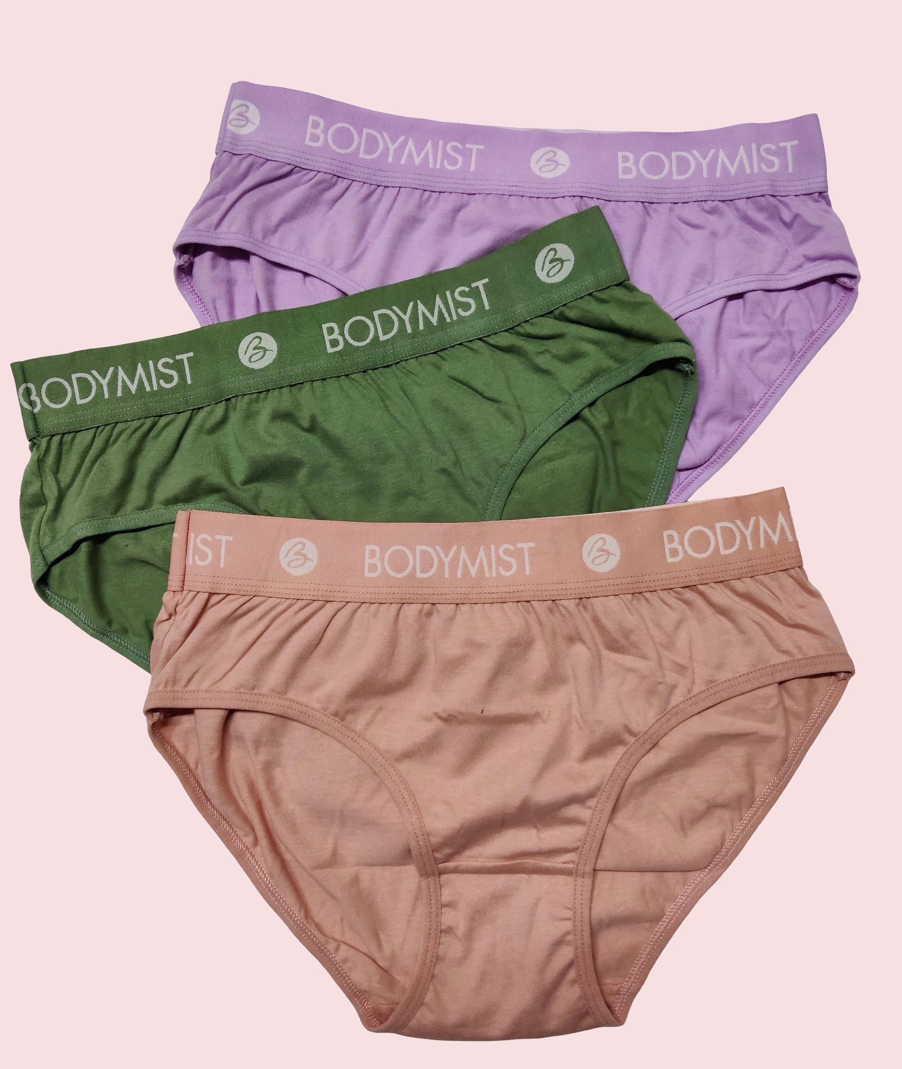 bodymist Pack of 3 Women Hipster Purple, Beige, Green Panty-picture-18