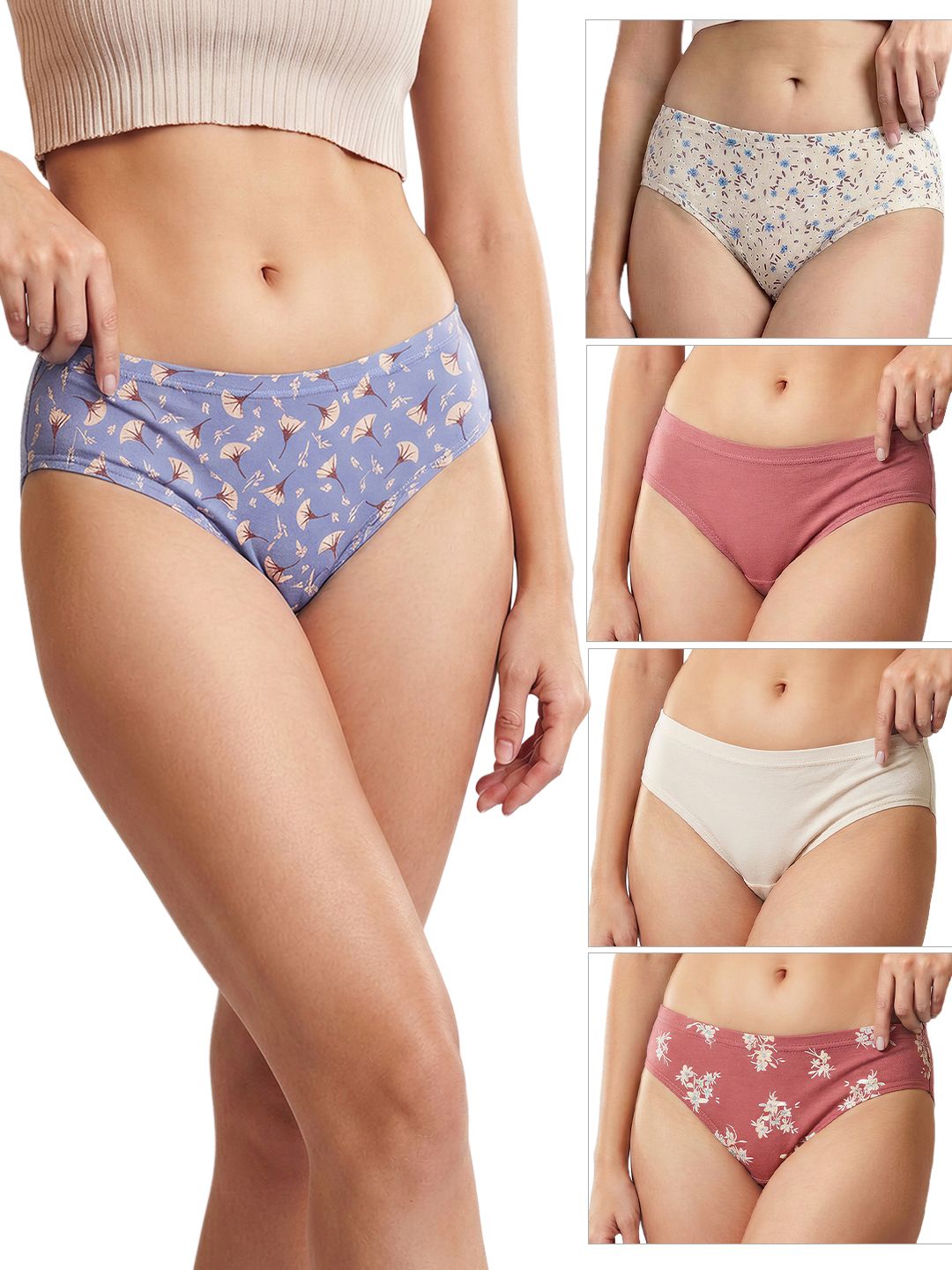 kalyani Pack of 5 Women Hipster Multicolor Panty-picture-29