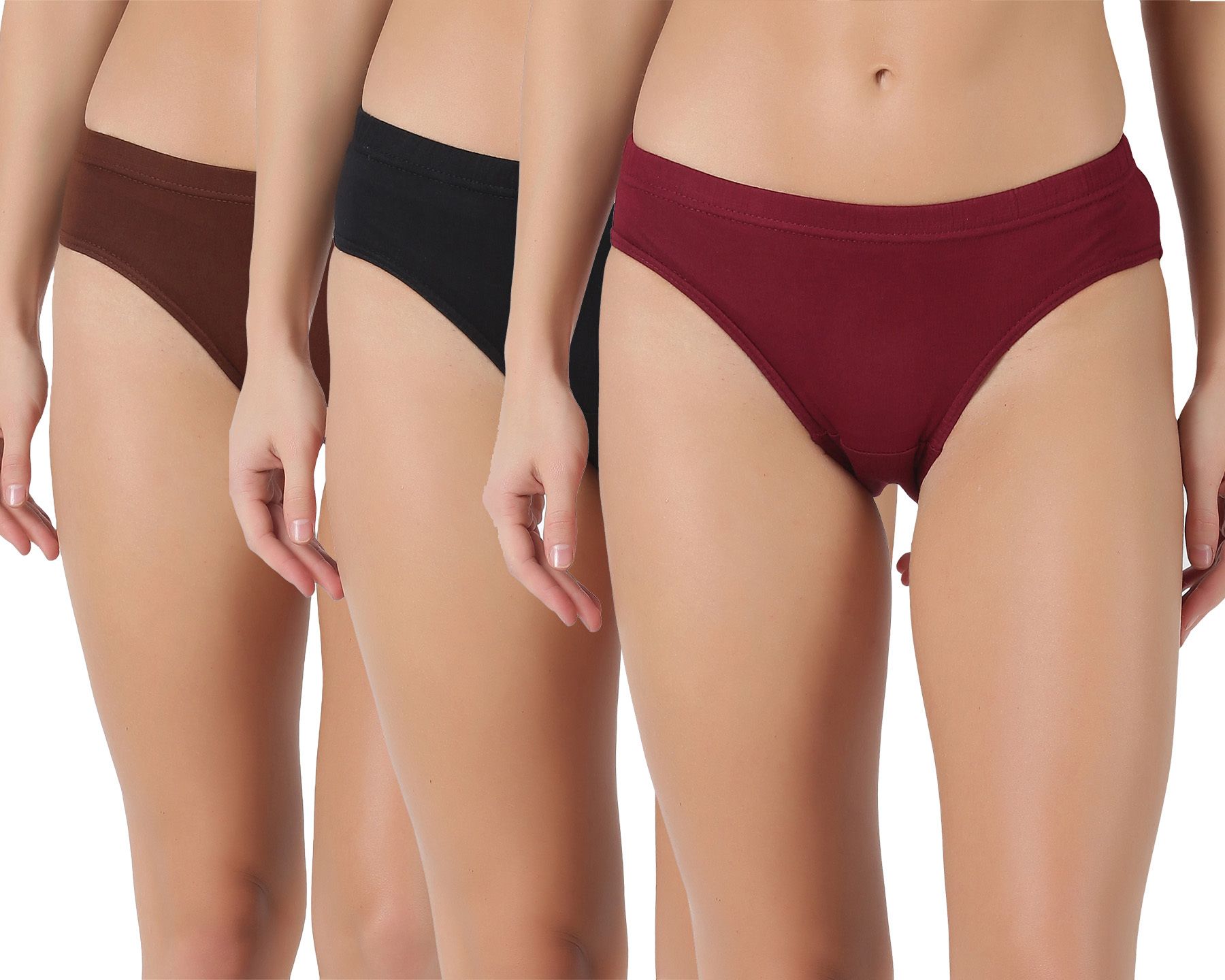 dollar Pack of 3 Lehar Super Combed Cotton Plain Solid Women Hipster Multicolor Panty-picture-37