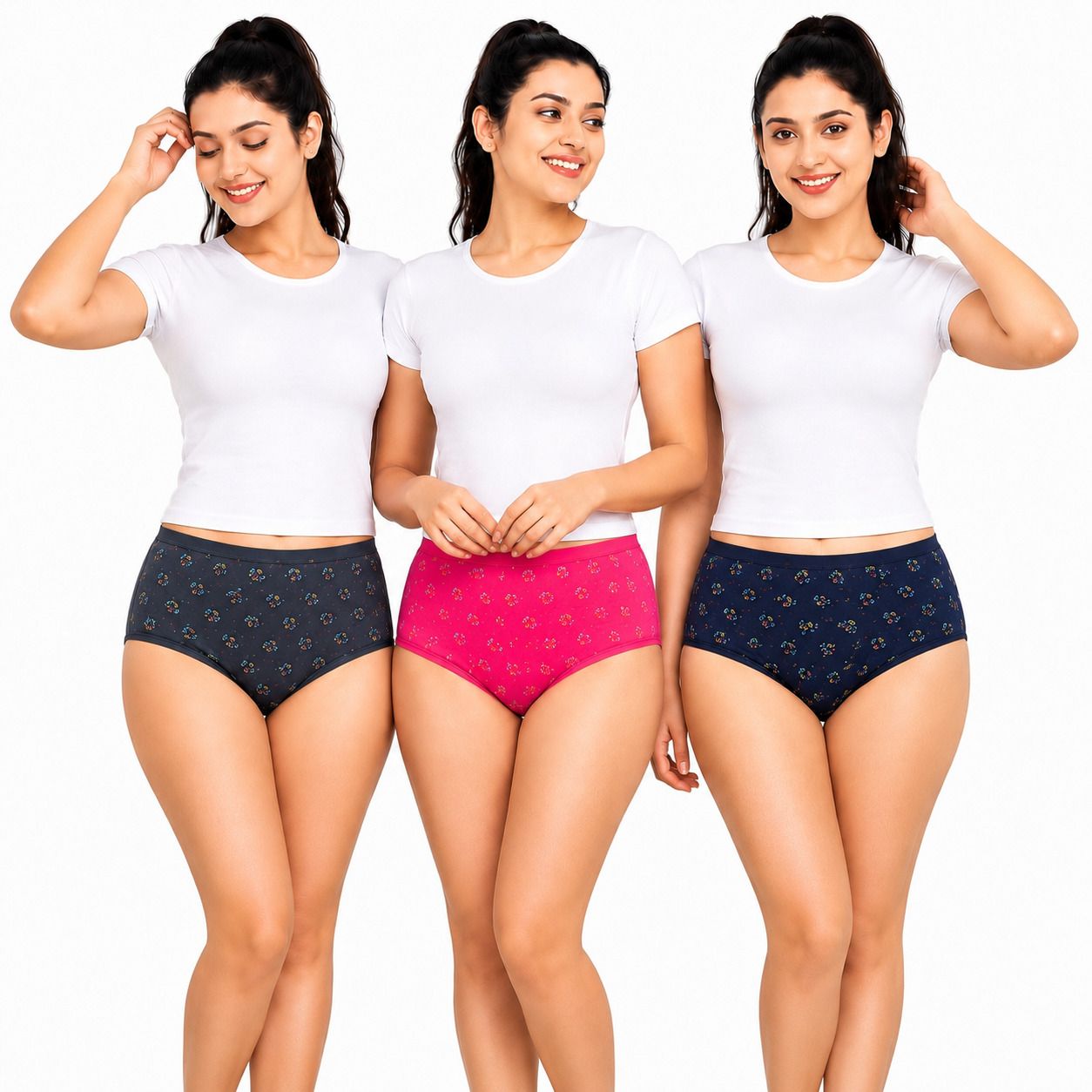 alfa Pack of 3 Women Hipster Multicolor Panty-picture-1