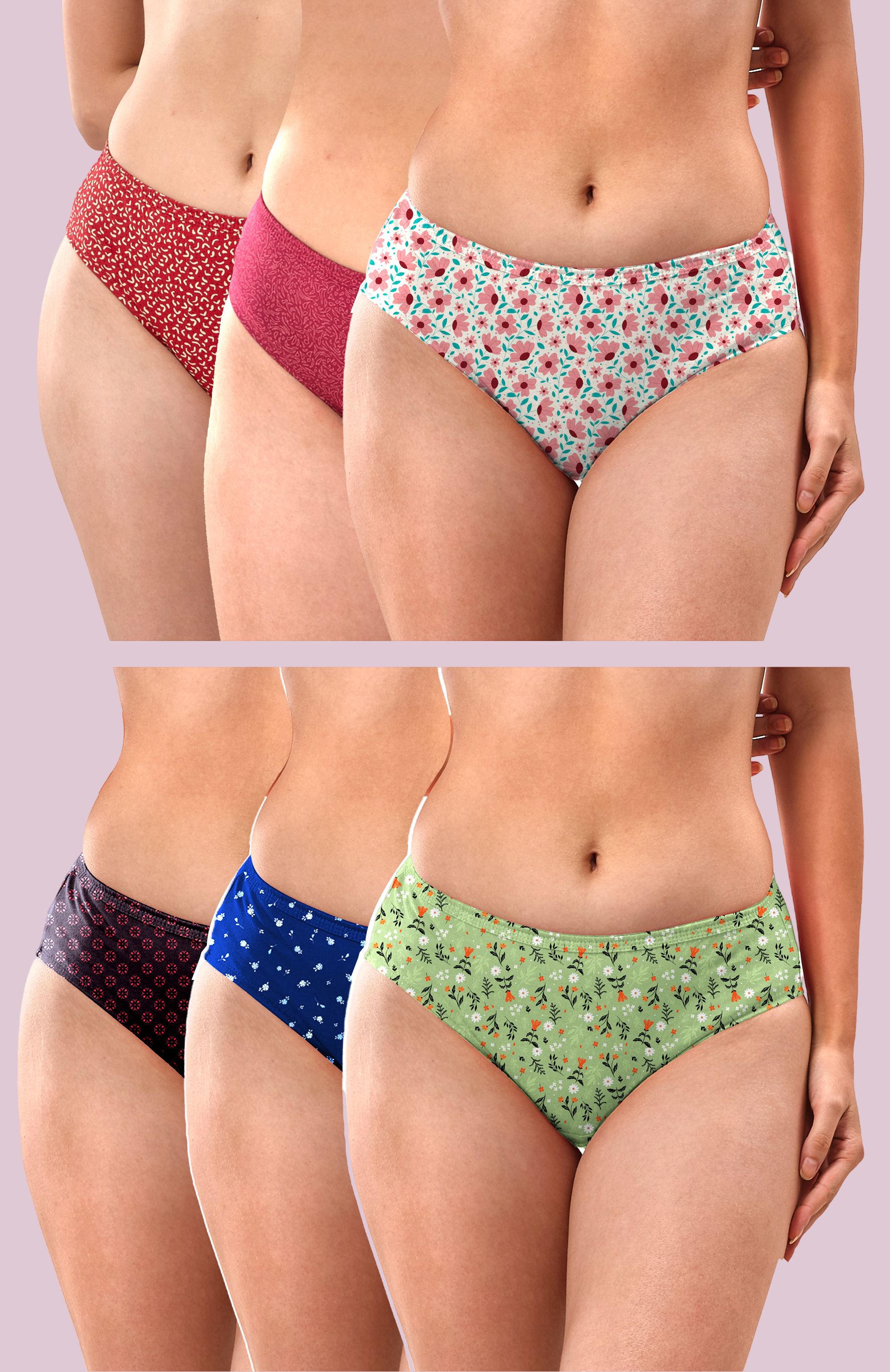 lyra Pack of 6 Women Hipster Multicolor Panty-picture-43