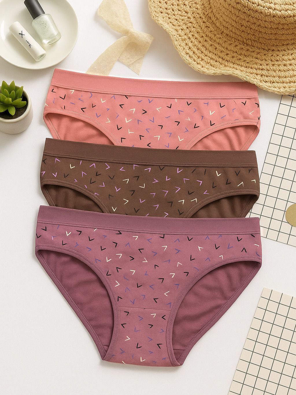 Pack of 3 Women Hipster Multicolor Panty-image-14