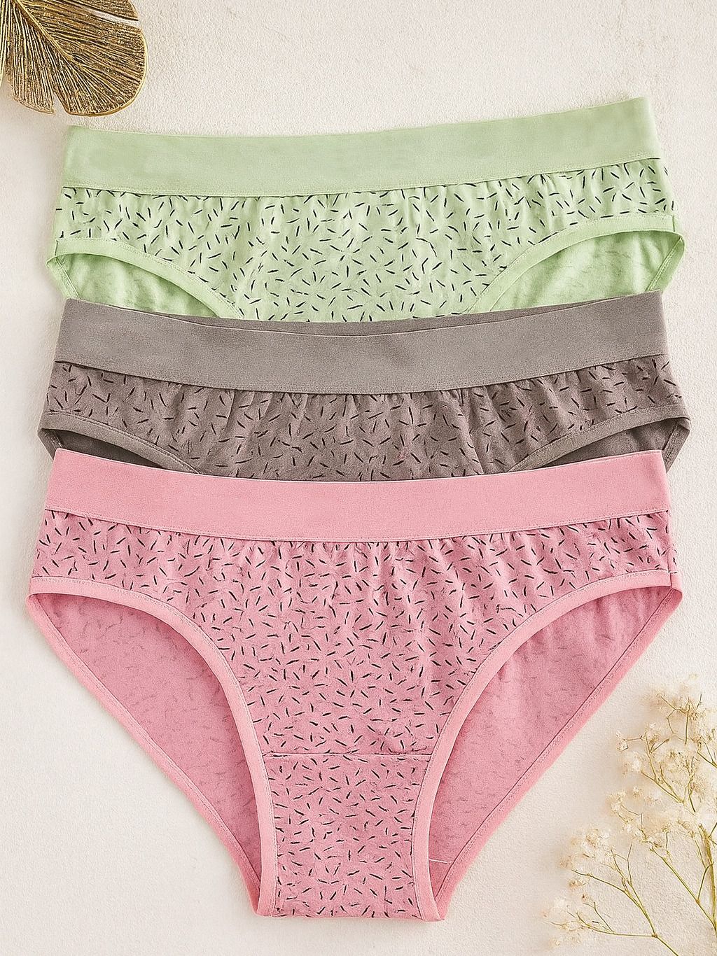 Pack of 3 Women Hipster Multicolor Panty