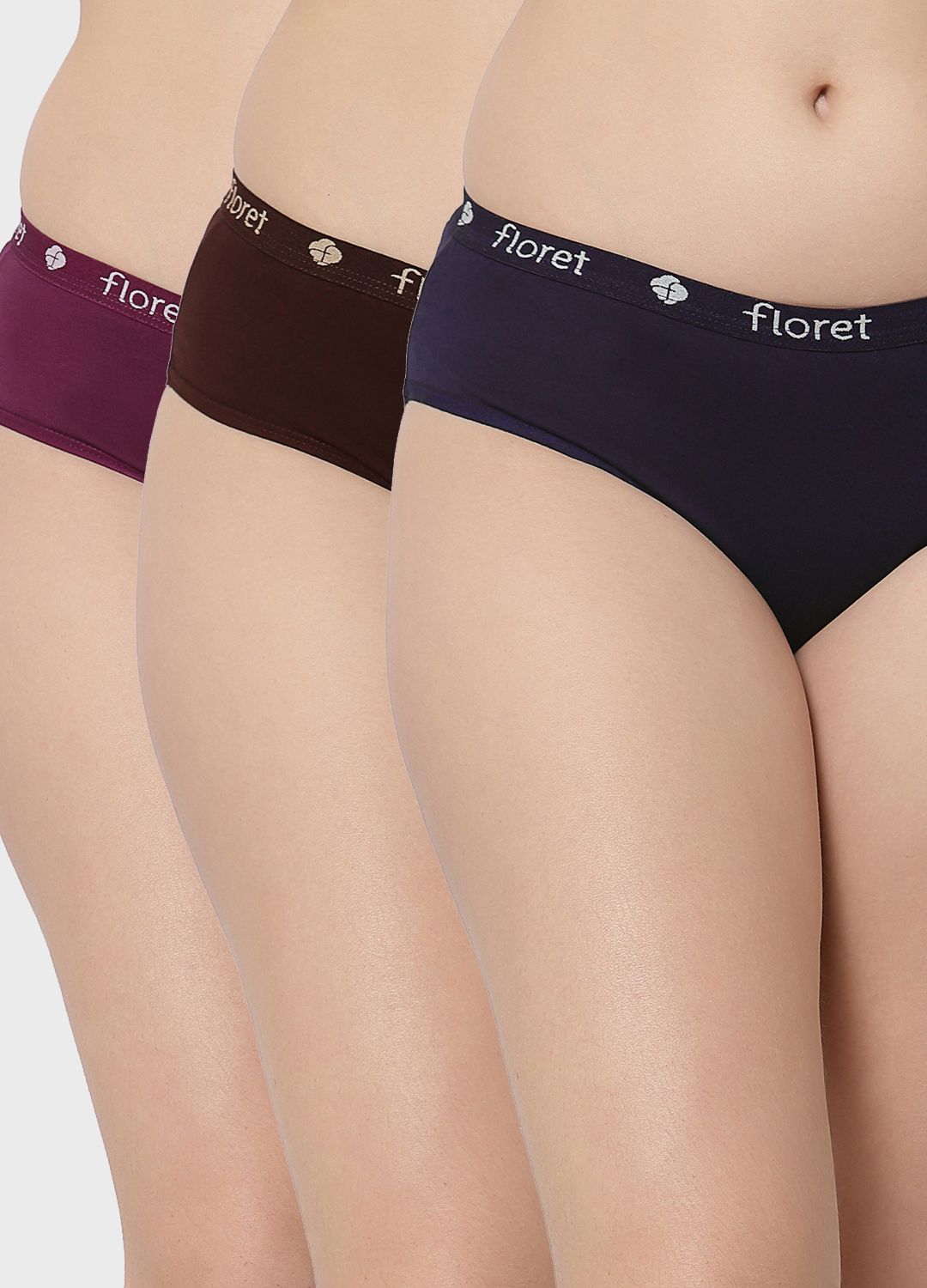 floret Pack of 3 Women Hipster Multicolor Panty-picture-22