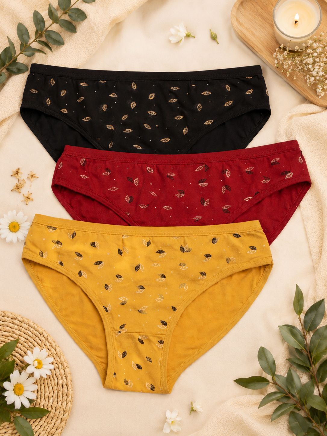 fiveflag Pack of 3 Women Hipster Multicolor Panty-picture-17