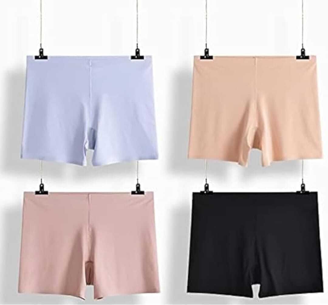 Pack of 4 Women Boy Short Blue, Beige, Pink, Black Panty-image-35