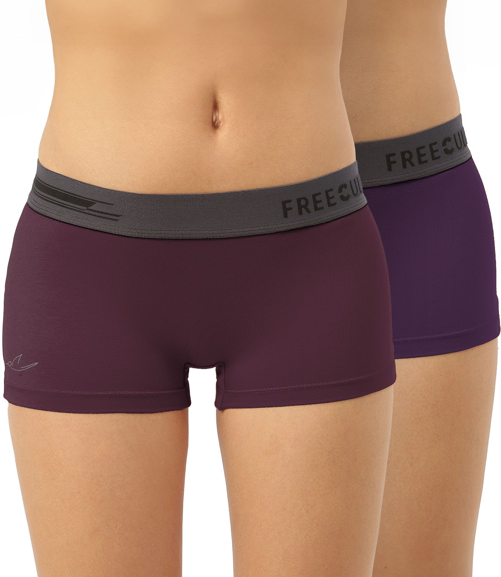 Pack of 2 Antibacterial Micro Modal Boy Shorts for Women | Long Panty | Boxer for Girls Women Boy Short Maroon, Purple Panty-image-7