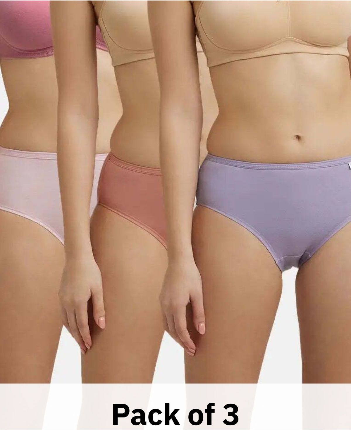 jockey Pack of 3 1406 High Coverage Super Combed Cotton Women Hipster Multicolor Panty-picture-13