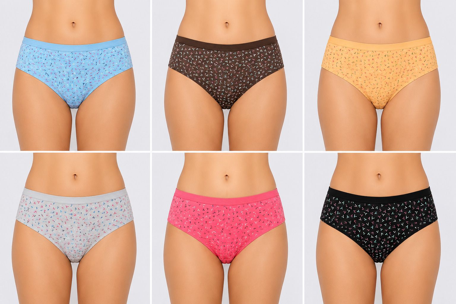 Pack of 6 Women Hipster Multicolor Panty-image-19