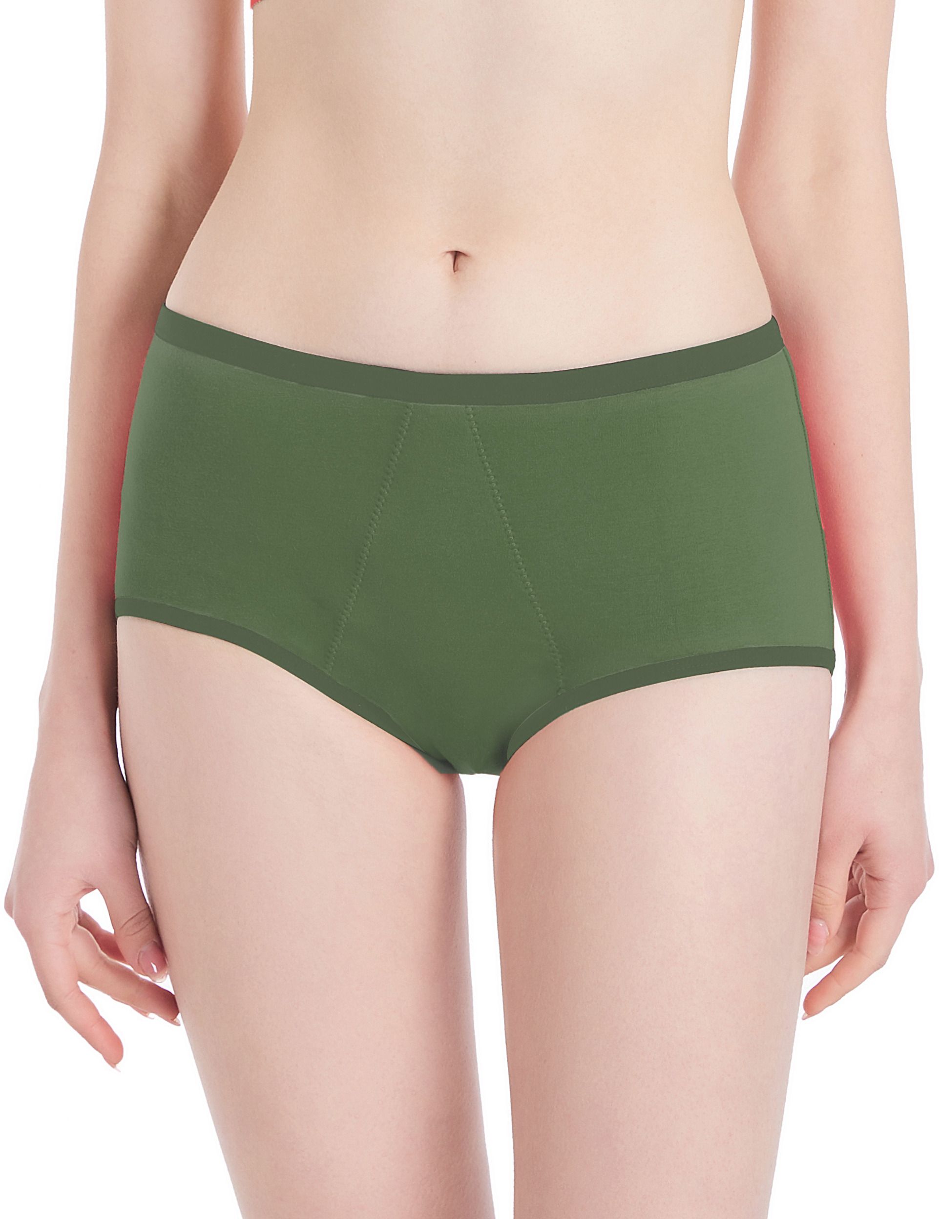Gopadfree Heavy Reusable Leak Proof Period Panty for heavy flow days, Women Hipster Green Panty-image-30
