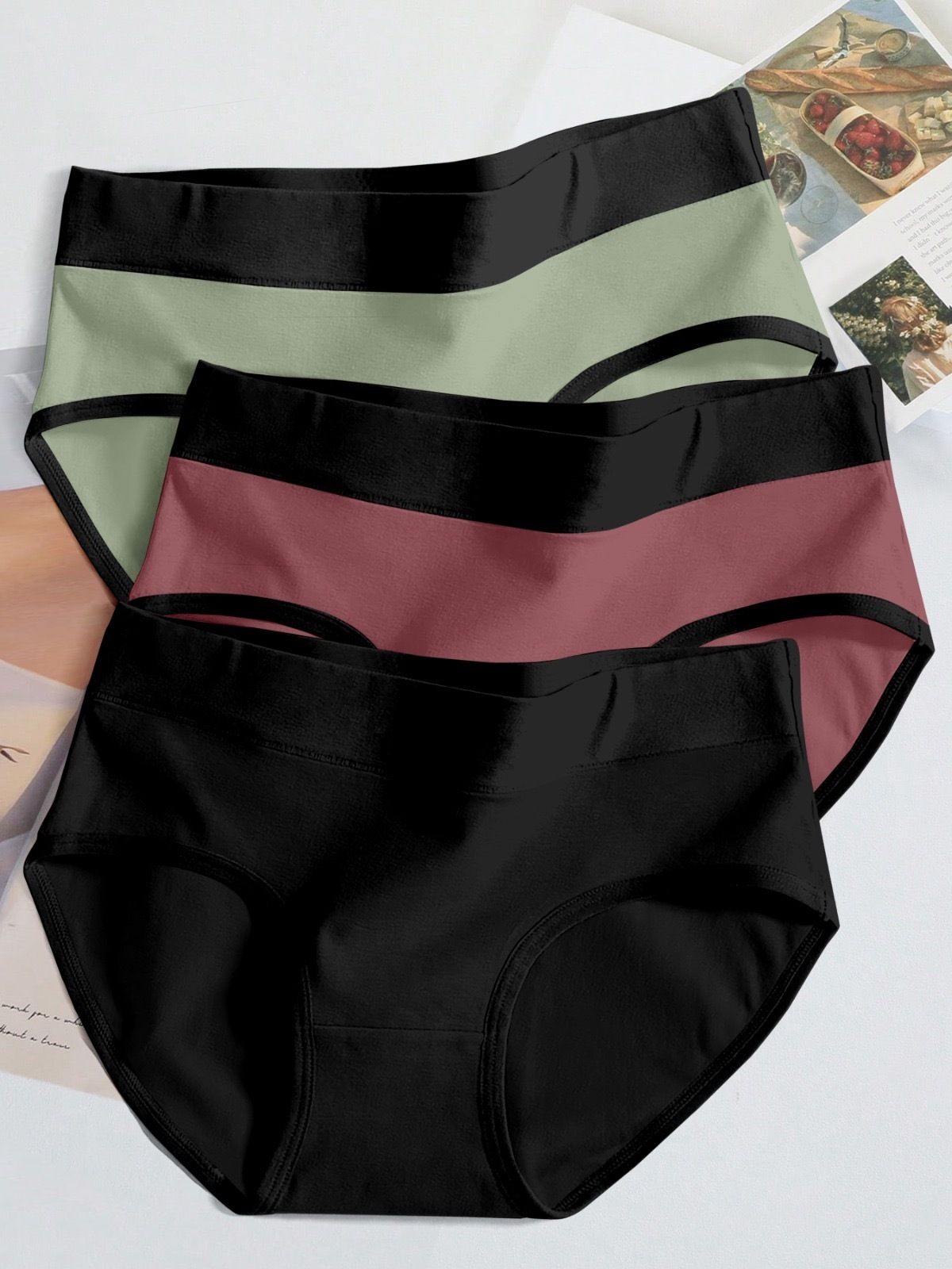 Pack of 3 Women Hipster Light Green, Maroon, Black Panty-image-47