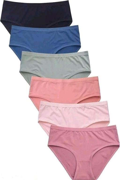 Pack of 6 Women Hipster Beige, Pink, Light Green, Black, Blue, Green Panty-image-3