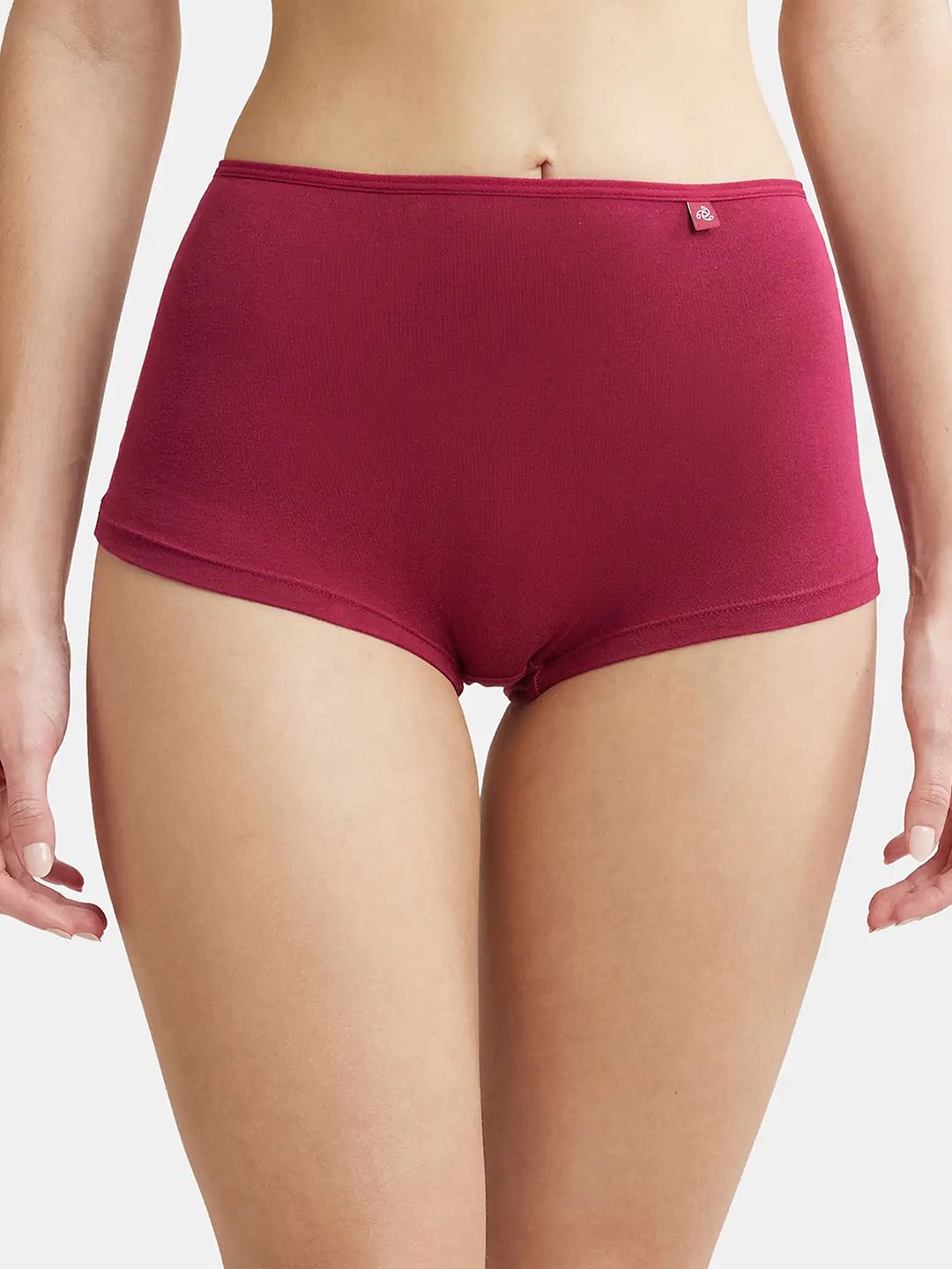 jockey SS04 High Coverage Super Combed Cotton Elastane Stretch with StayFresh Treatment Women Boy Short Maroon Panty-picture-26