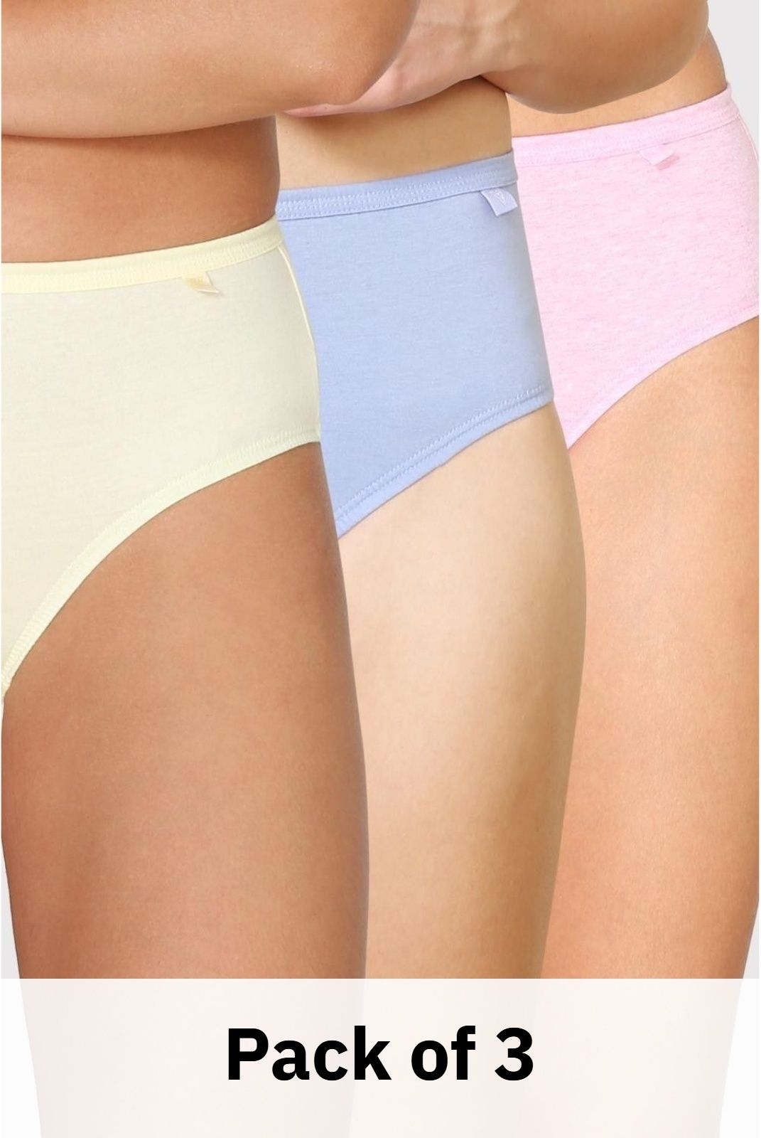 Pack of 3 Antibacterial And No Marks Waistband Women Hipster Multicolor Panty-image-10