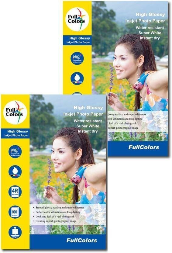 full colors High Glossy Photo Paper 4R (4x6) (2 x 100 Sheets) 180 gsm Photo Paper unRuled 4R 180 gsm Photo Paper image 1