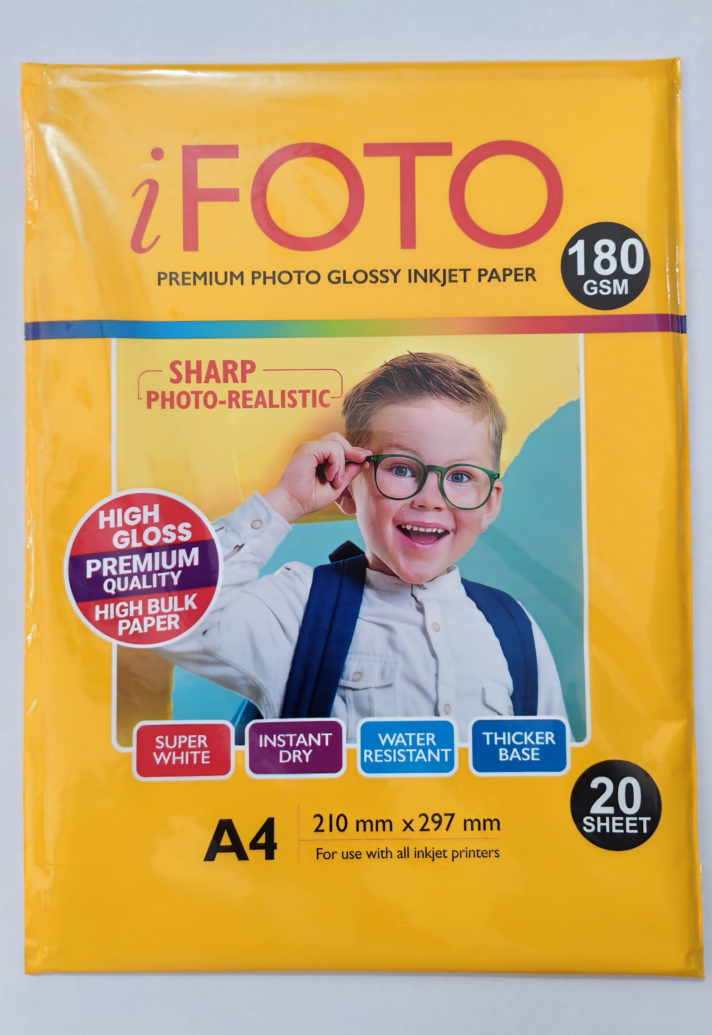 Glossy Inkjet Plain A4 180 gsm Photo Paper