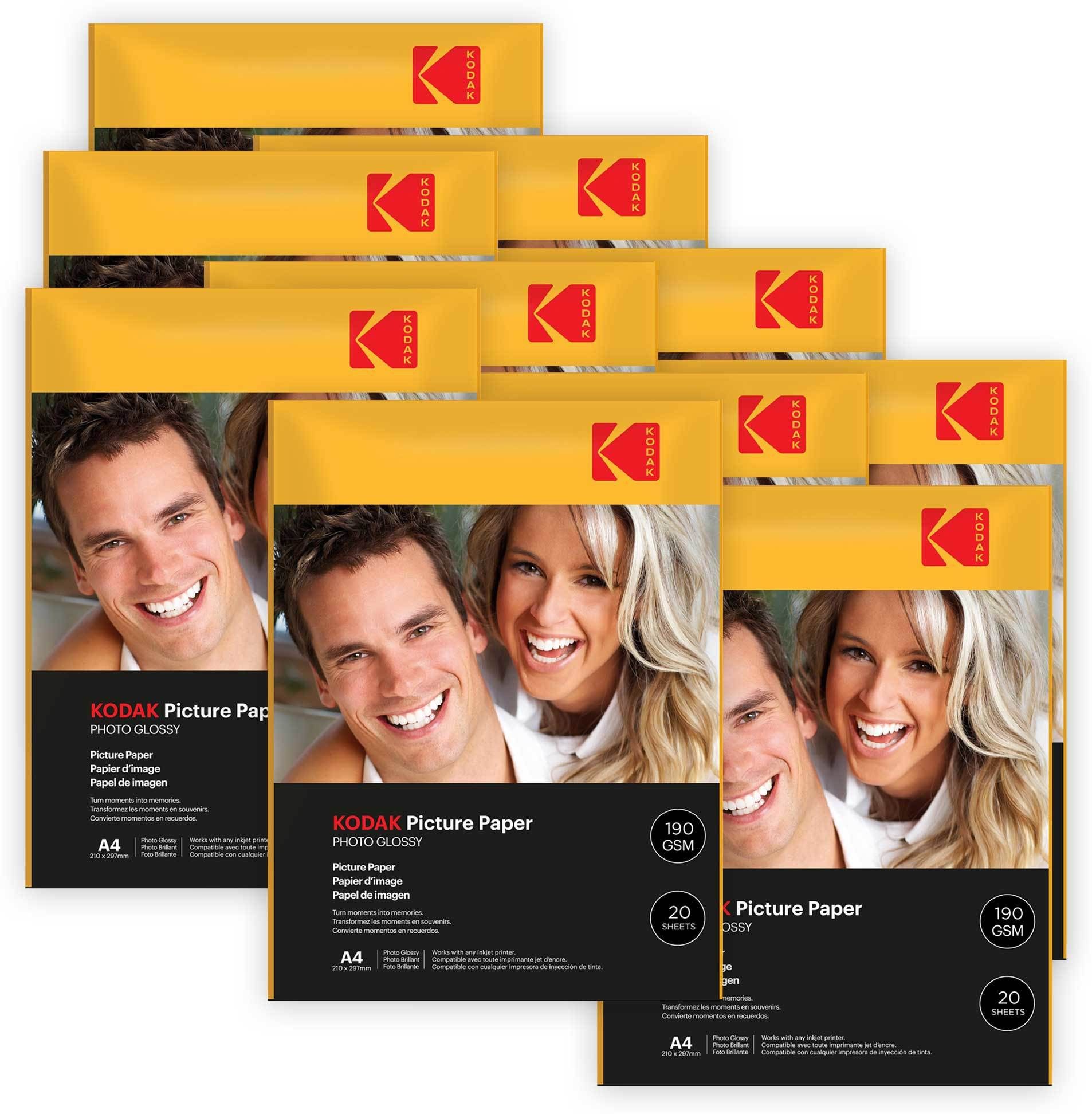 kodak 190 GSM A4 200 Sheets High Glossy Cast Coated Water Resistant photo paper unruled A4 (210x297mm) 190 gsm Photo Paper-picture-48