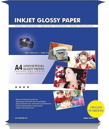 eclet 130 GSM A4 Size Glossy Photo Paper – Non Adhesive, Compatible with Inkjet Printer A4 130 gsm Photo Paper-picture-48