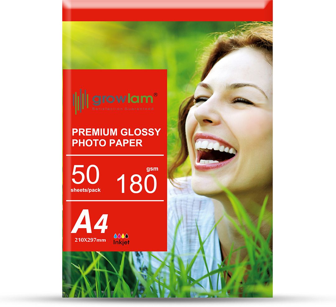Premium Glossy Unruled A4 Size Photo Paper – Water Proof, Instant Drying 180 gsm Photo Paper