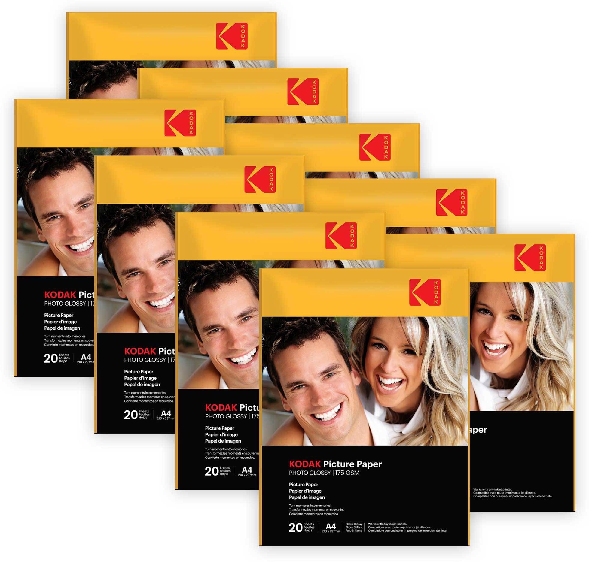 kodak 175 GSM A4 180 Sheets High Glossy Cast Coated Water Resistant photo paper unruled A4 (210x297mm) 175 gsm Photo Paper-picture-2